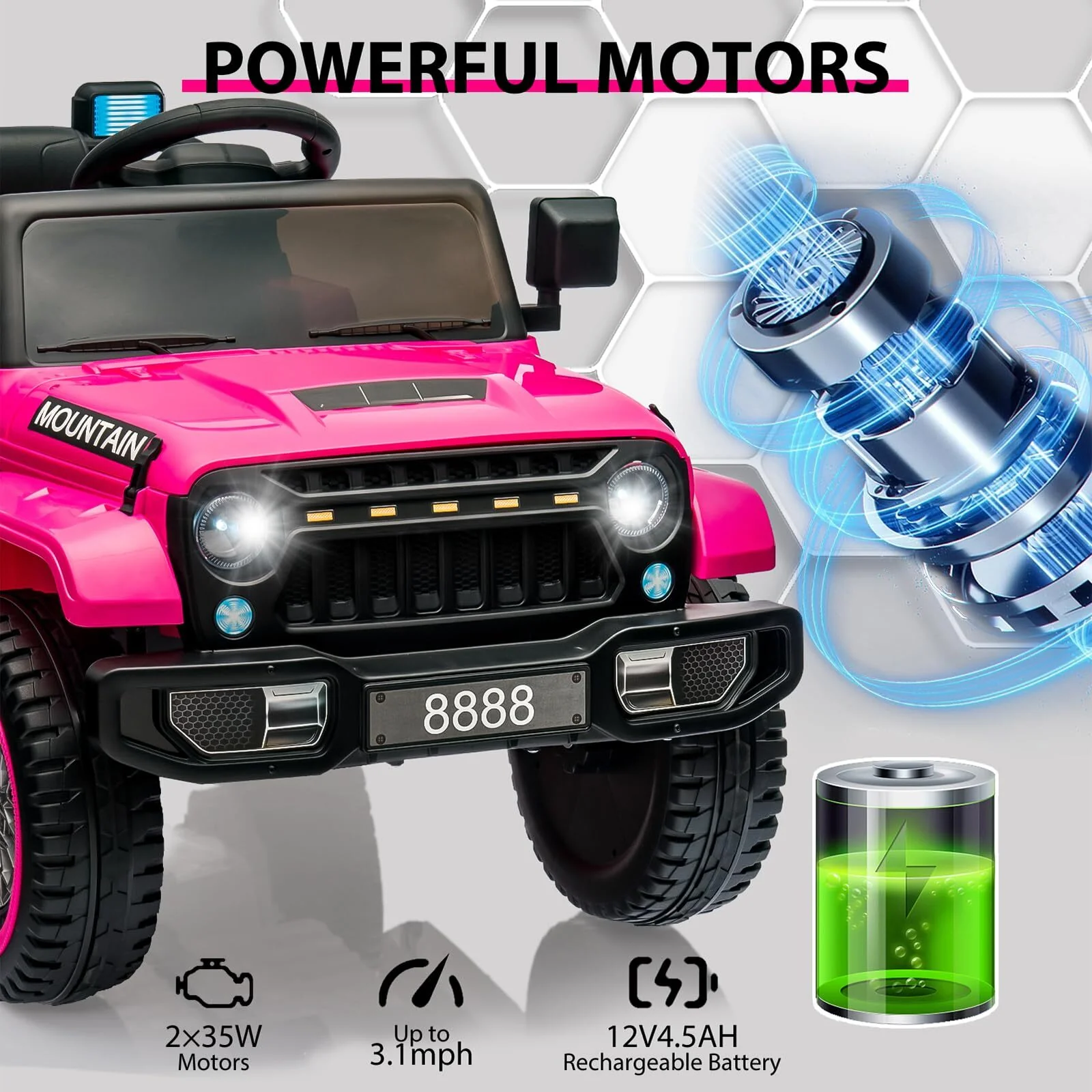 12V Battery-Powered Electric 4-Wheeler Ride-On Truck with Music for Kids - Image 6