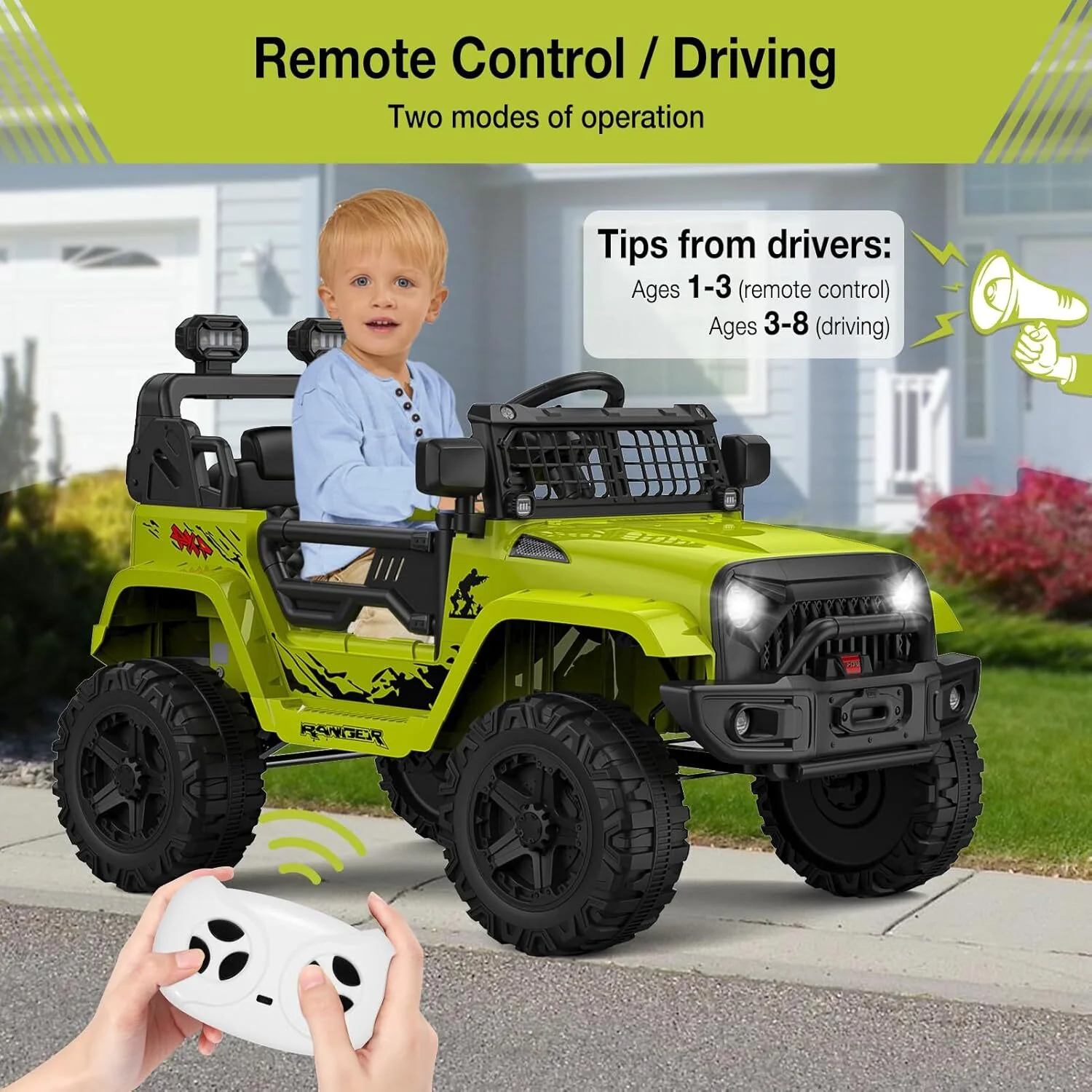 12V Electric Ride-On Truck Toy for Kids with LED Lights and Remote Control - Image 5