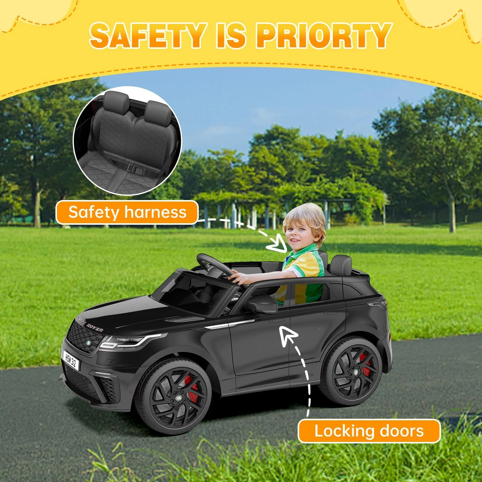 12V Licensed Land Rover Electric Ride-On Car for Kids with MP3 Player and Remote Control - Image 3