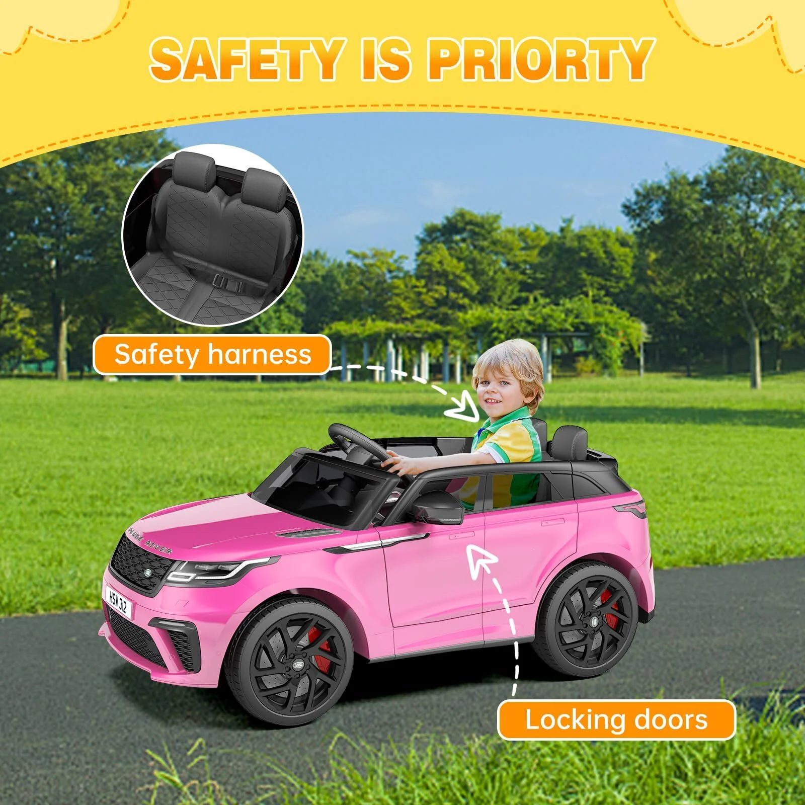 12V Licensed Land Rover Electric Ride-On Car for Kids Toy Gift - Image 4