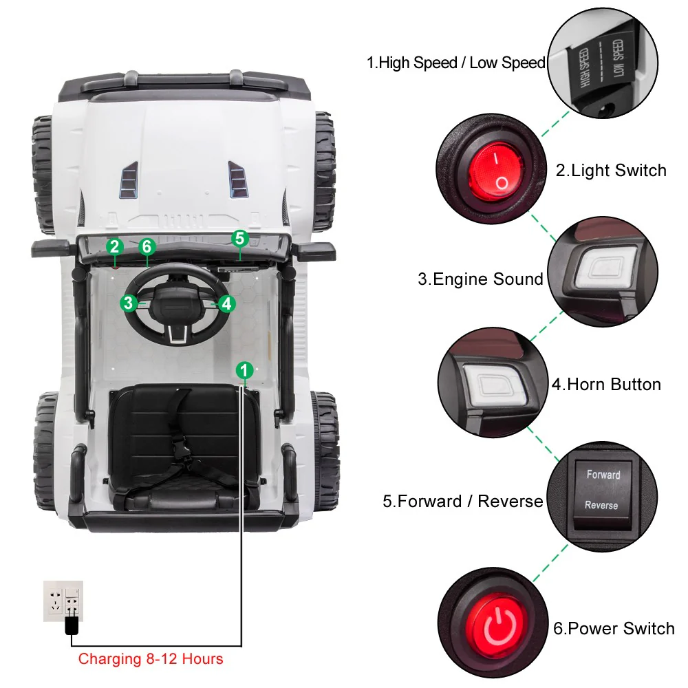 12V Electric Ride-On Jeep Truck with Remote Control for Kids and Toddlers - Image 7