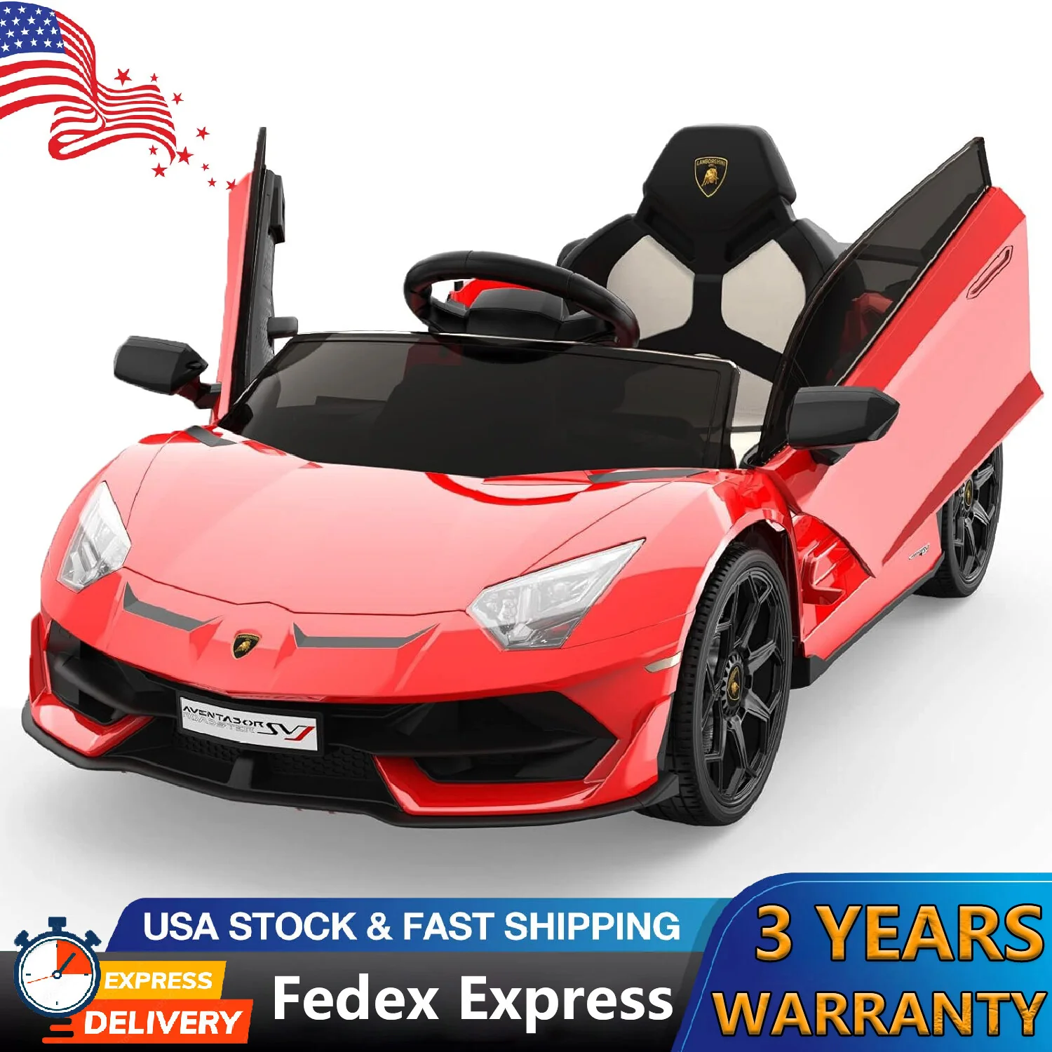 12V Licensed Lamborghini Electric Ride-On Car for Kids with LED Headlights - Image 6