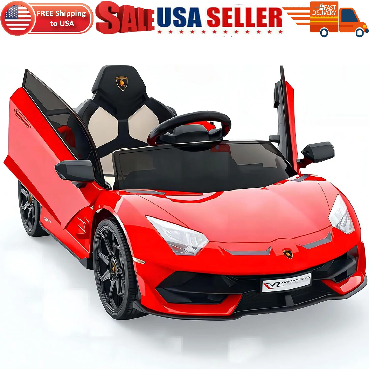 12V Licensed Lamborghini Electric Ride-On Car for Kids with LED Headlights - Image 8