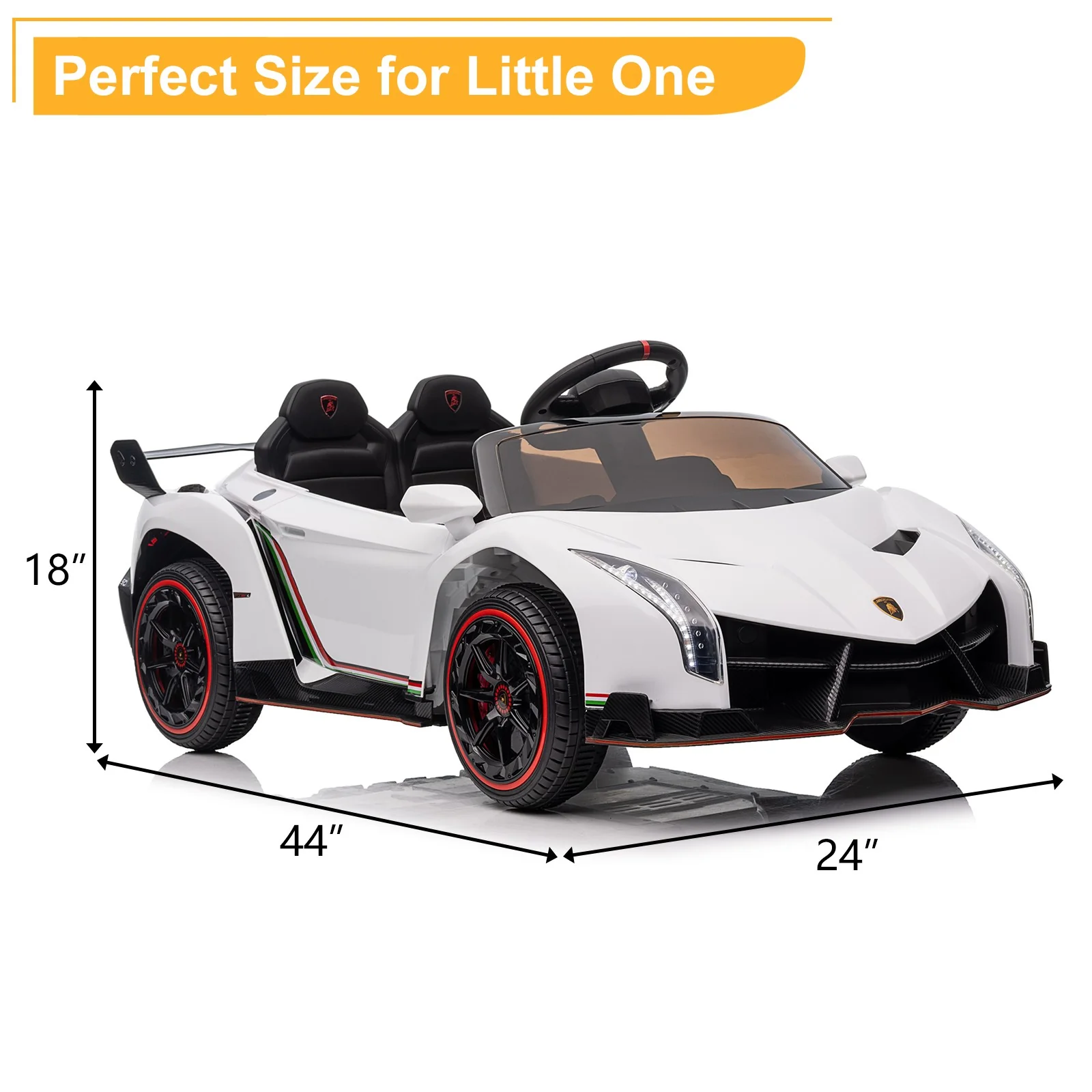 12V Battery-Operated Lamborghini Veneno Ride-On Car - Image 4