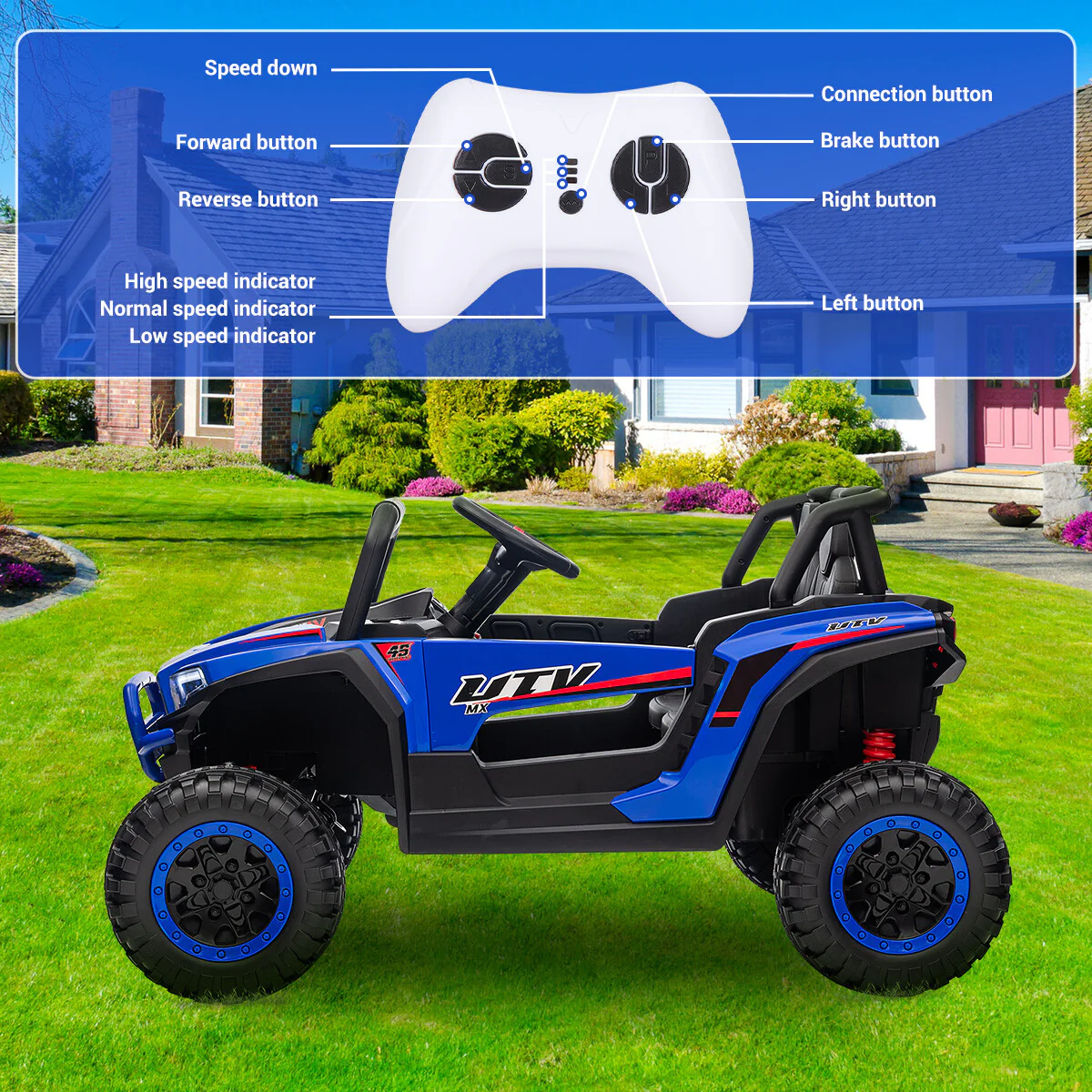 12V Ride-On Off-Road UTV Toy Car with Remote Control and LED Lights for Kids - Image 7