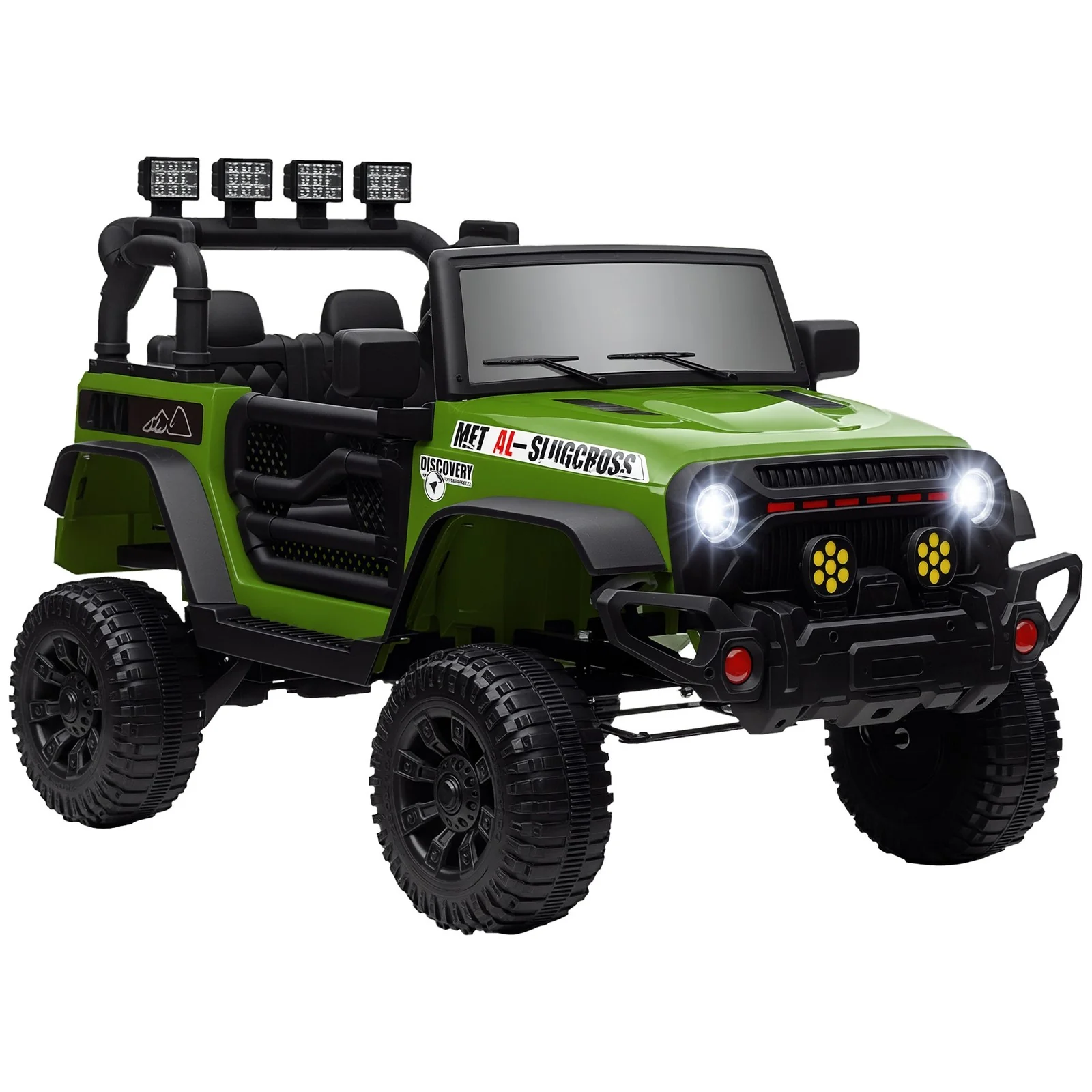 12V Green Ride-On Car and Truck with Suspension Wheels - Image 3