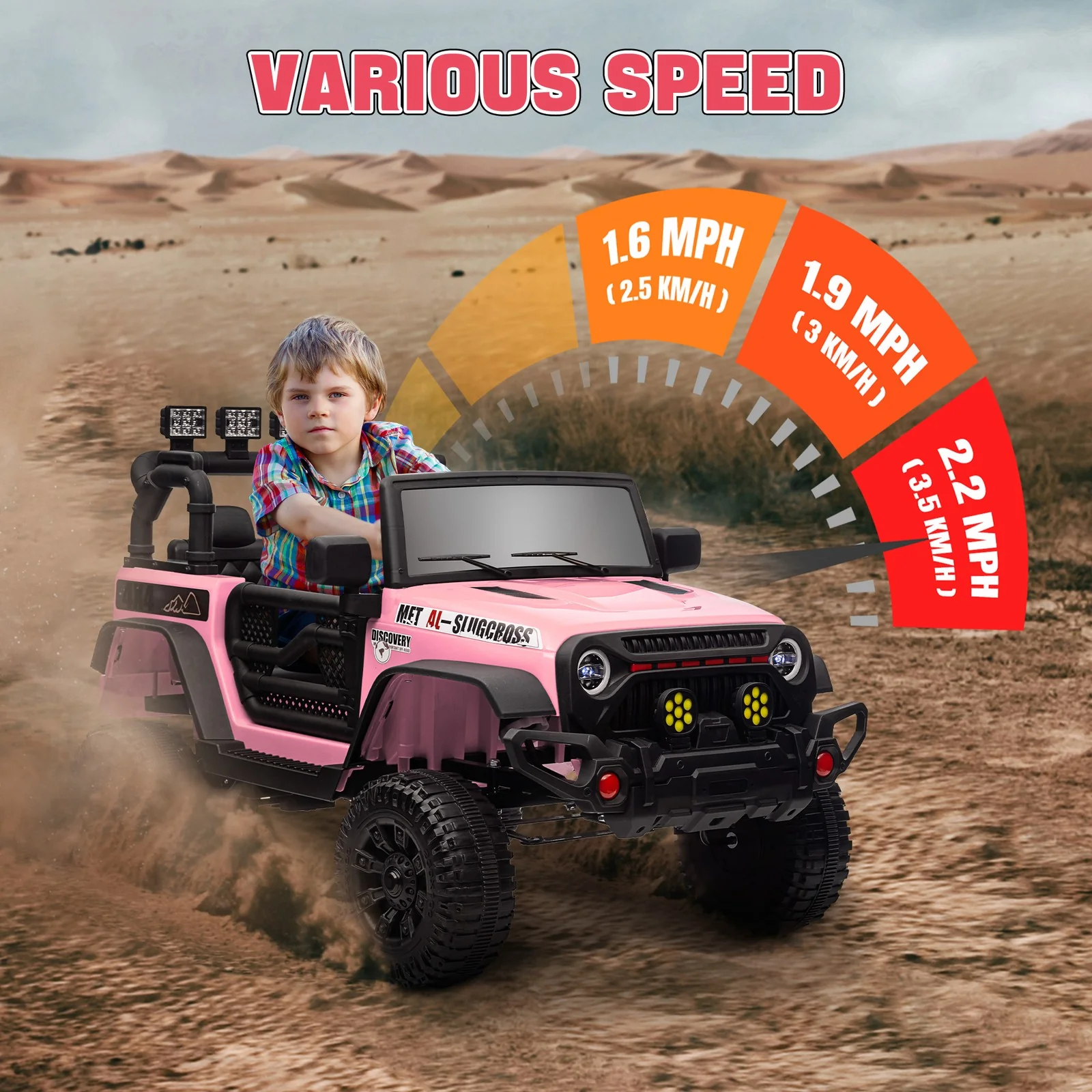 12V Pink Ride-On Car and Truck with Suspension Wheels - Image 7