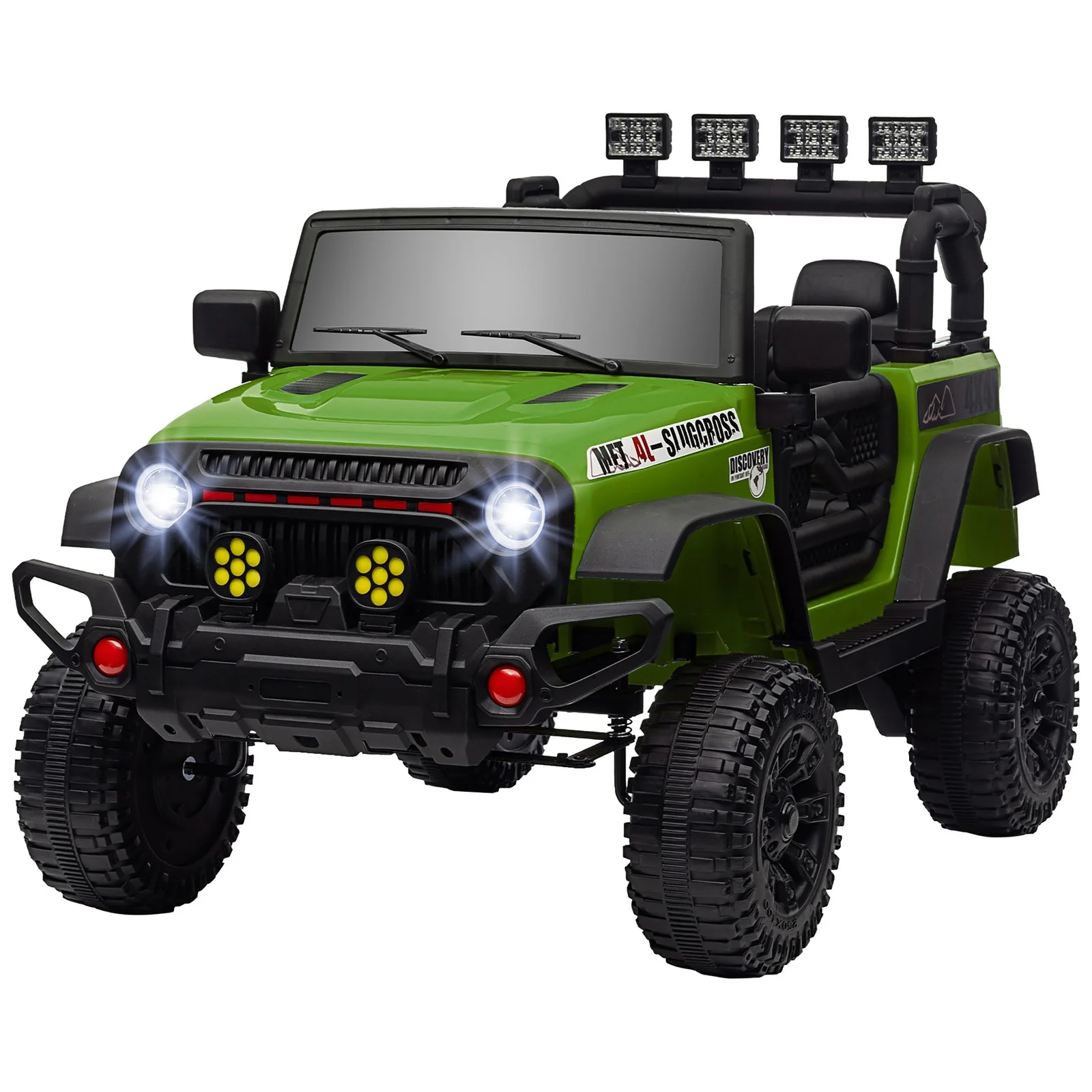 12V Ride-On UTV Car with Bluetooth and 4 Suspension Wheels Green - Image 4