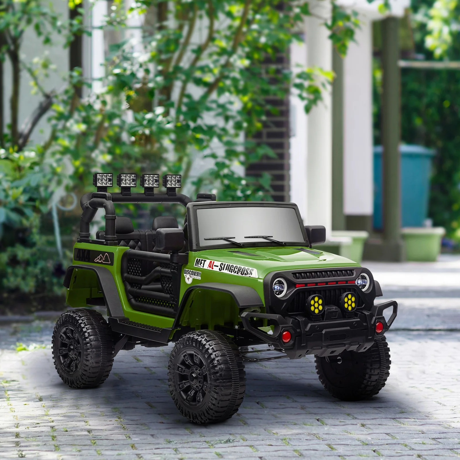 12V Ride-On UTV Car with Bluetooth and 4 Suspension Wheels Green - Image 9