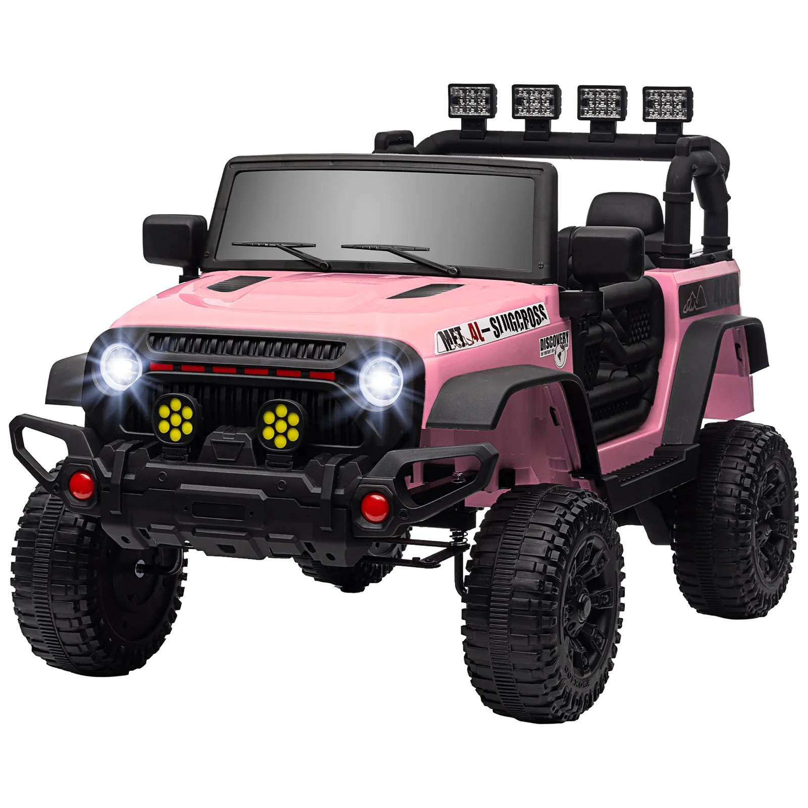 12V Pink Ride-On UTV Car with Bluetooth and 4 Suspension Wheels - Image 4