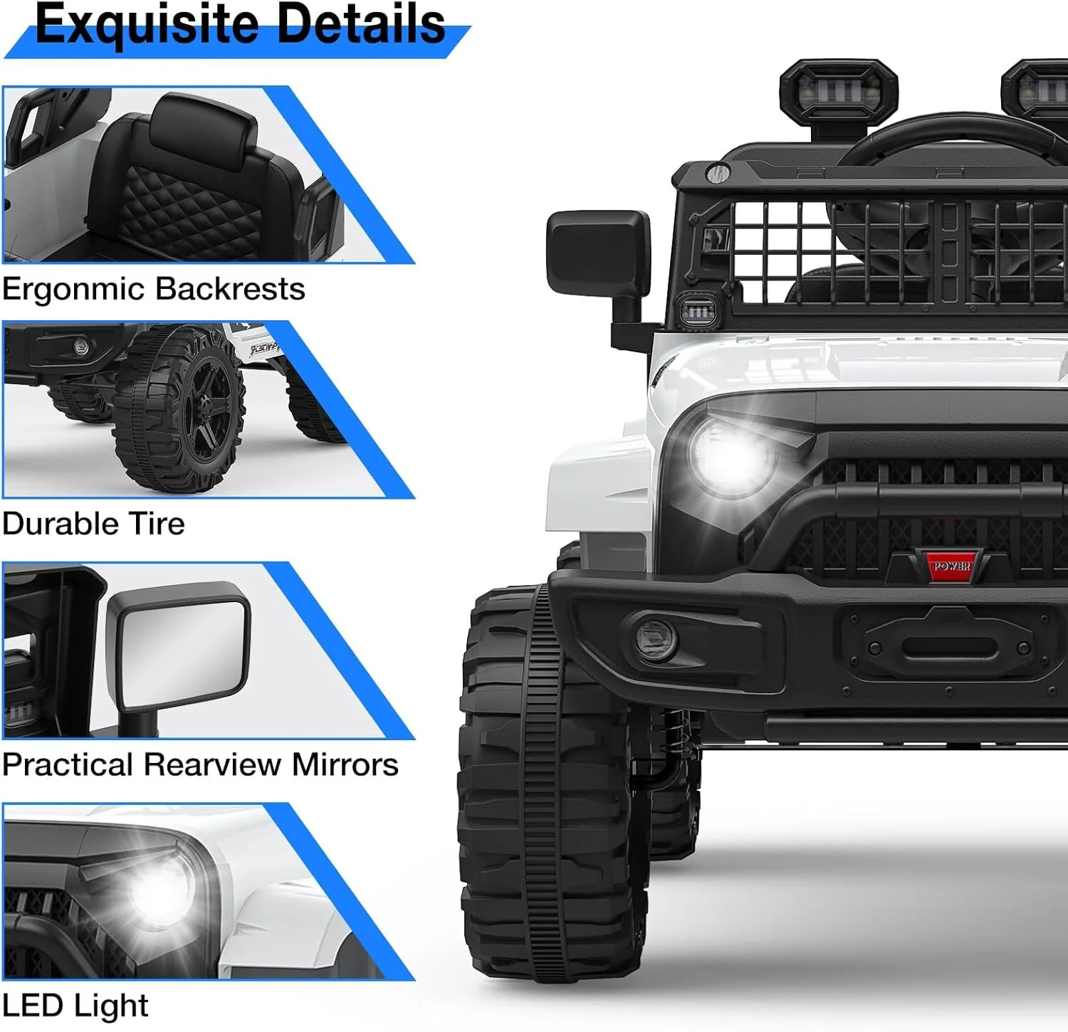 12V Electric Ride-On Truck for Kids with 2 Speeds and Remote Control - Image 5