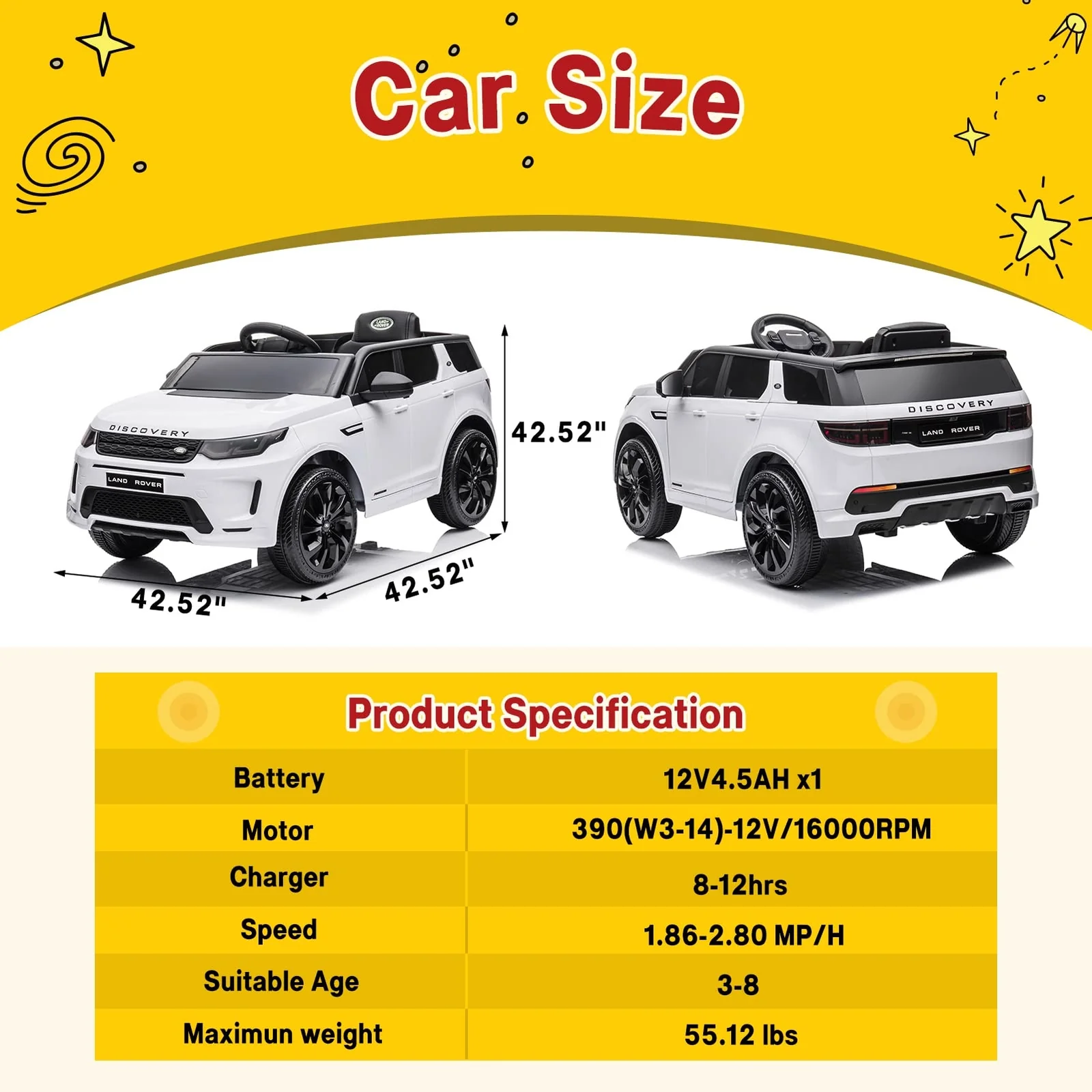 12V Licensed Land Rover Electric Ride-On Truck for Kids with Remote Control Battery-Powered Toy Car - Image 9