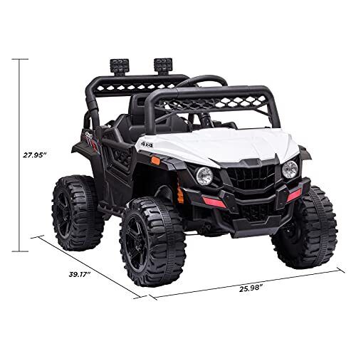 12V Ride On Car Truck Toy with LED Lights, Music, and Seat Belt - Perfect Xmas Gift for Kids with Remote Control - Image 13