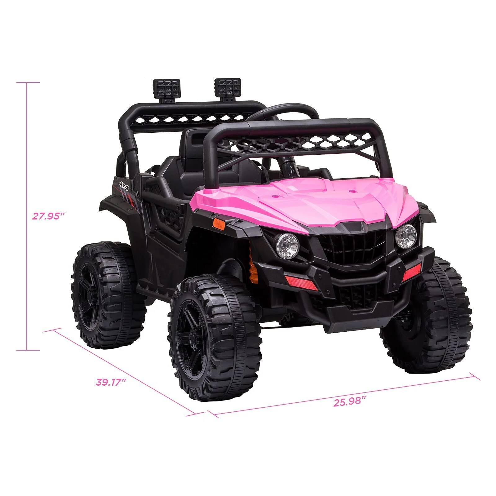 12V Ride On Car Truck Toy with LED Lights, Music, and Seat Belt - Perfect Xmas Gift for Kids with Remote Control - Image 5