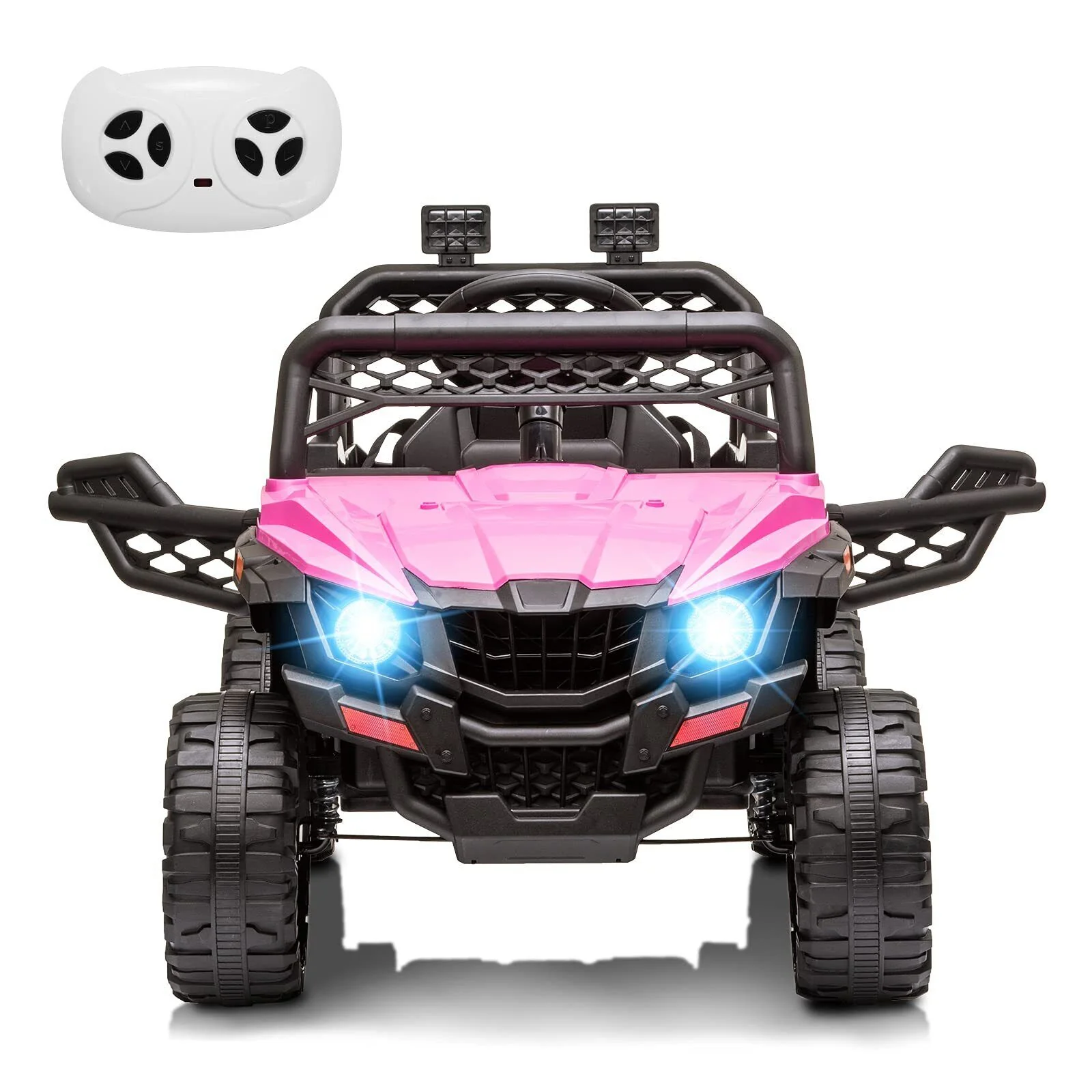 12V Ride On Car Truck Toy with LED Lights, Music, and Seat Belt - Perfect Xmas Gift for Kids with Remote Control - Image 8