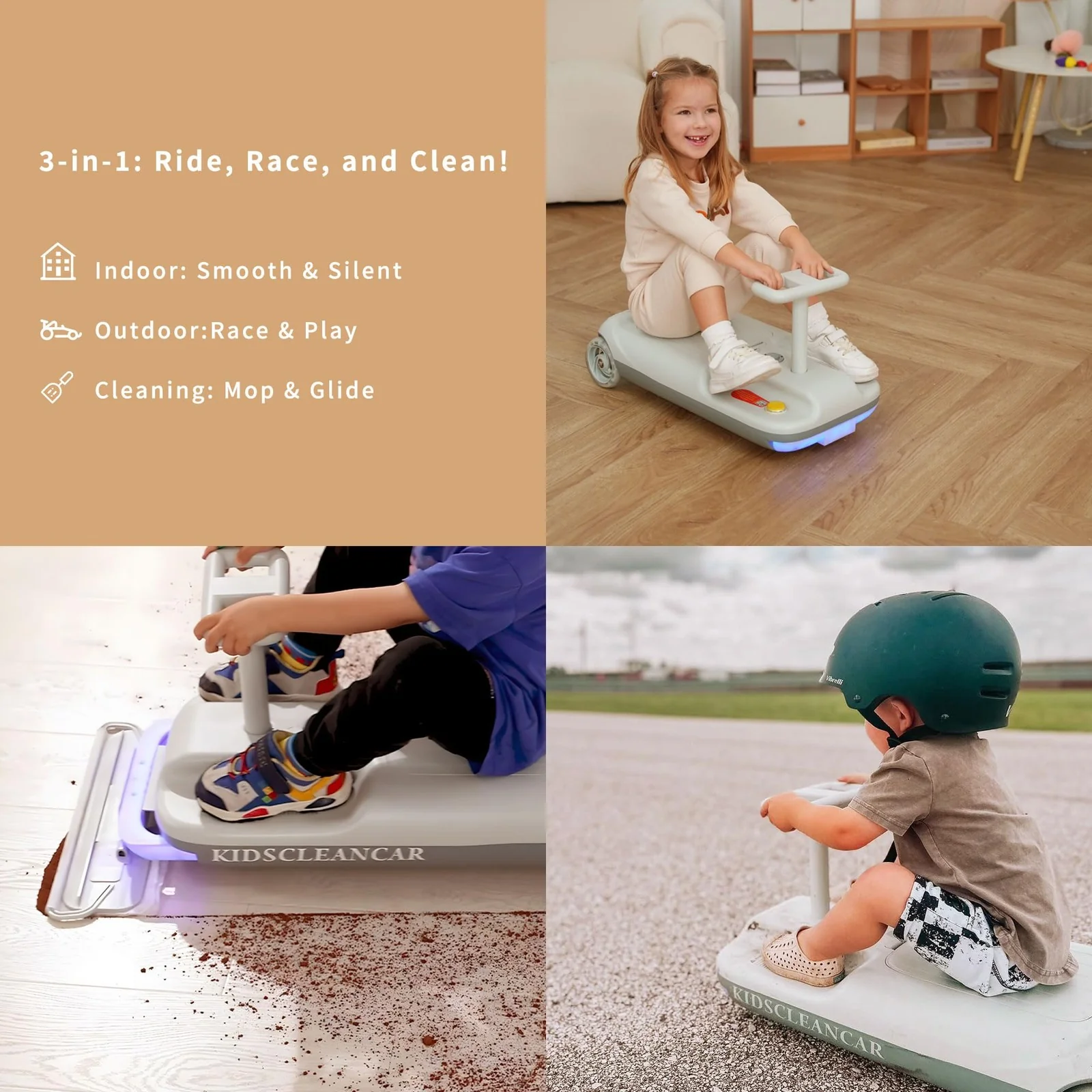 12V Ride-On Car with Cleaning Function 3-in-1 Gokart Soft Start and 5-Speed Adjustable - Image 5