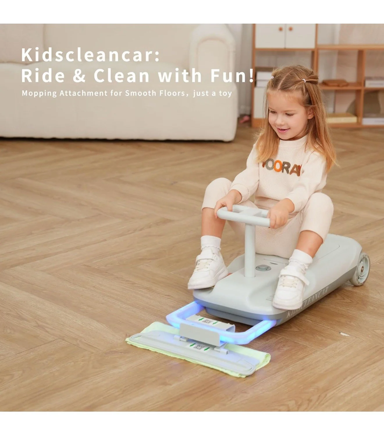 12V Ride-On Car with Cleaning Function 3-in-1 Gokart Soft Start 5-Speed Adjustable - Image 4