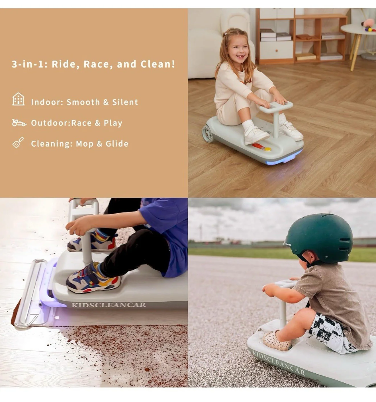 12V Ride-On Car with Cleaning Function 3-in-1 Gokart Soft Start 5-Speed Adjustable - Image 6
