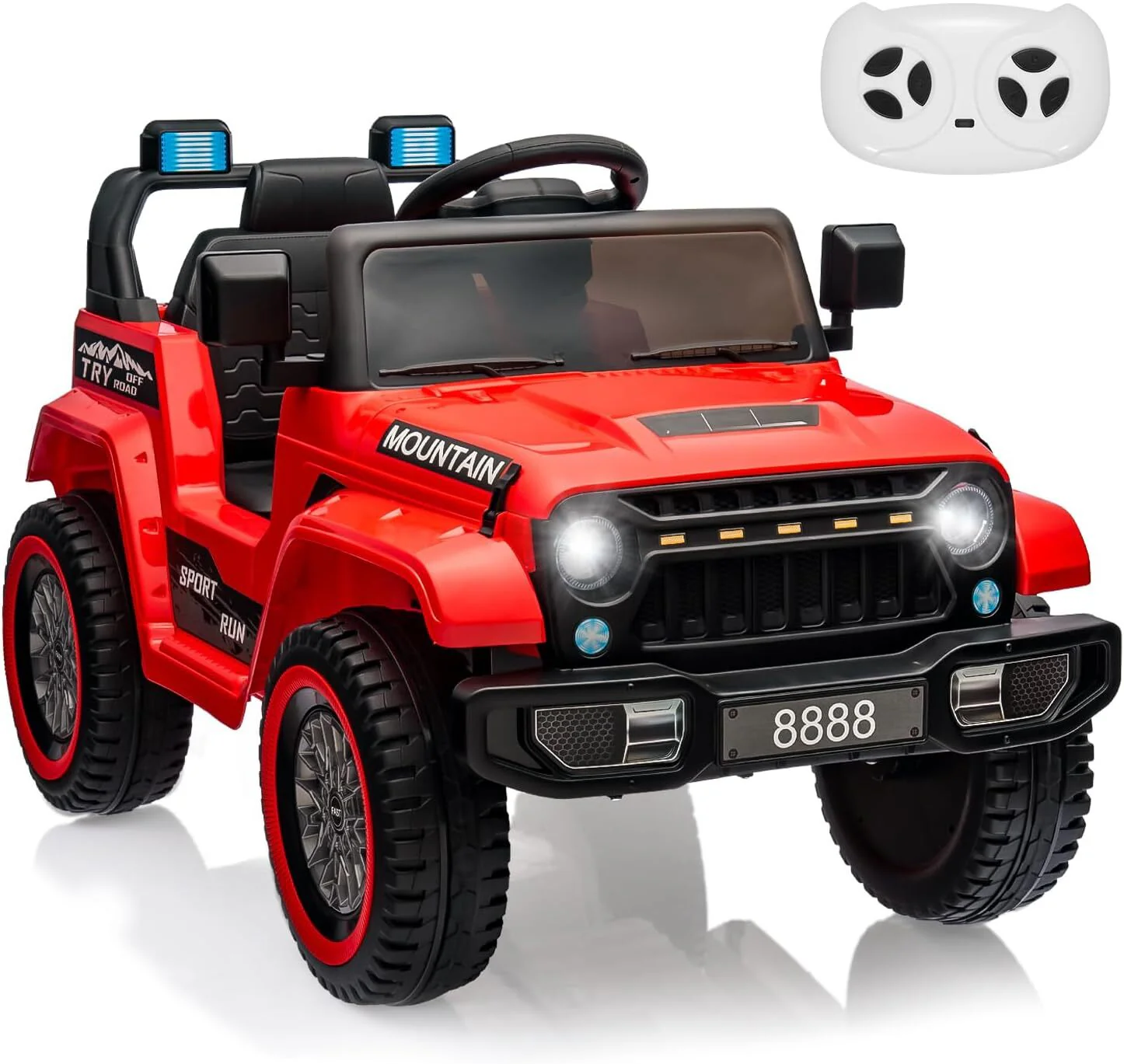 12V Red Battery-Powered Ride-On Car for Kids with Remote Control and 3 Speed Settings - Image 8