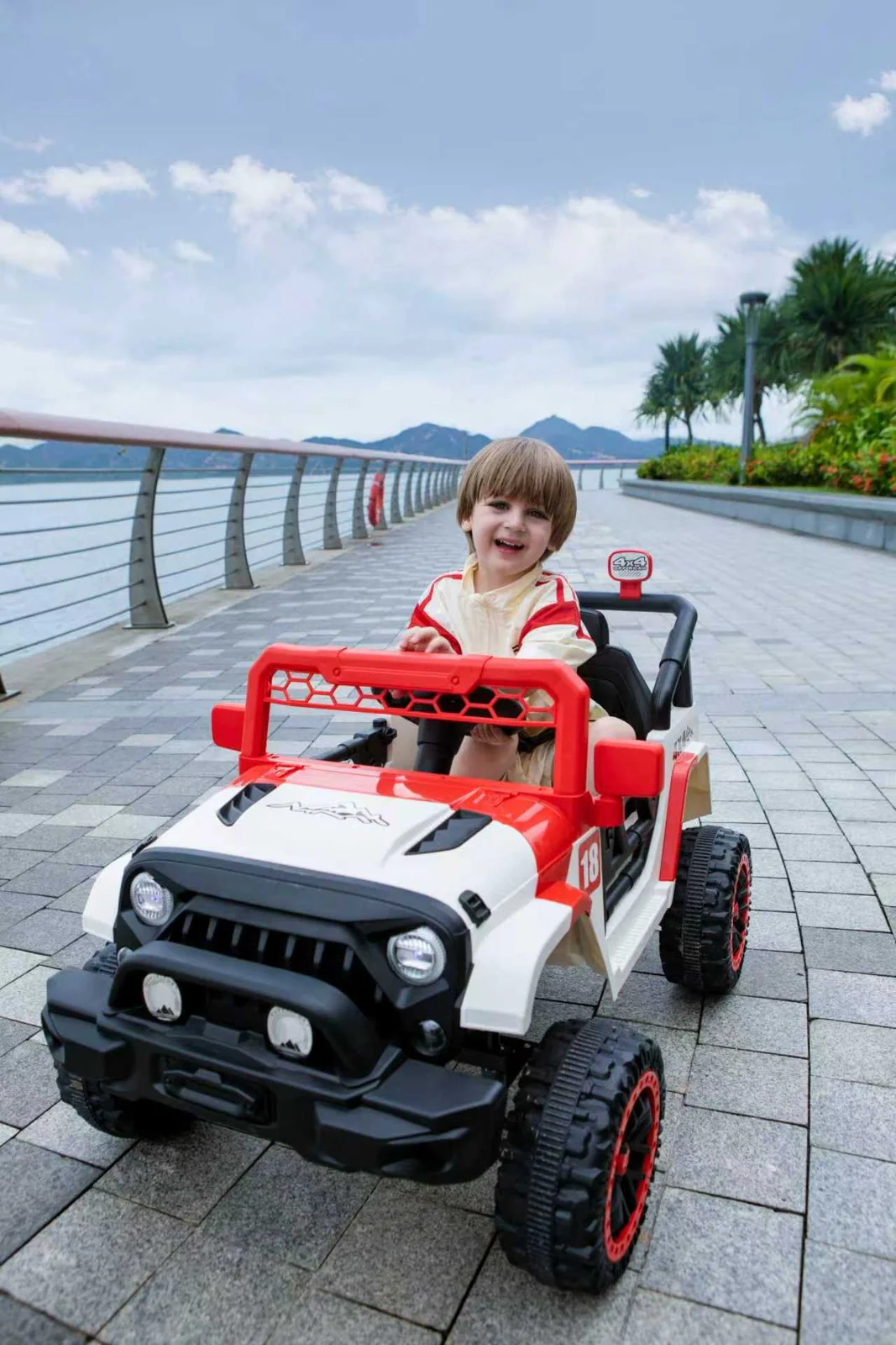 12V Electric Ride-On Car with Remote, LED Lights, and Music for Kids - Red - Image 7