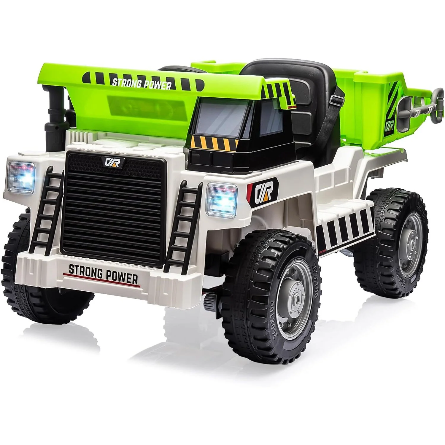 12V 4-Wheel Electric Ride-On Dump Truck with Battery-Powered Dump Bed Toy Car