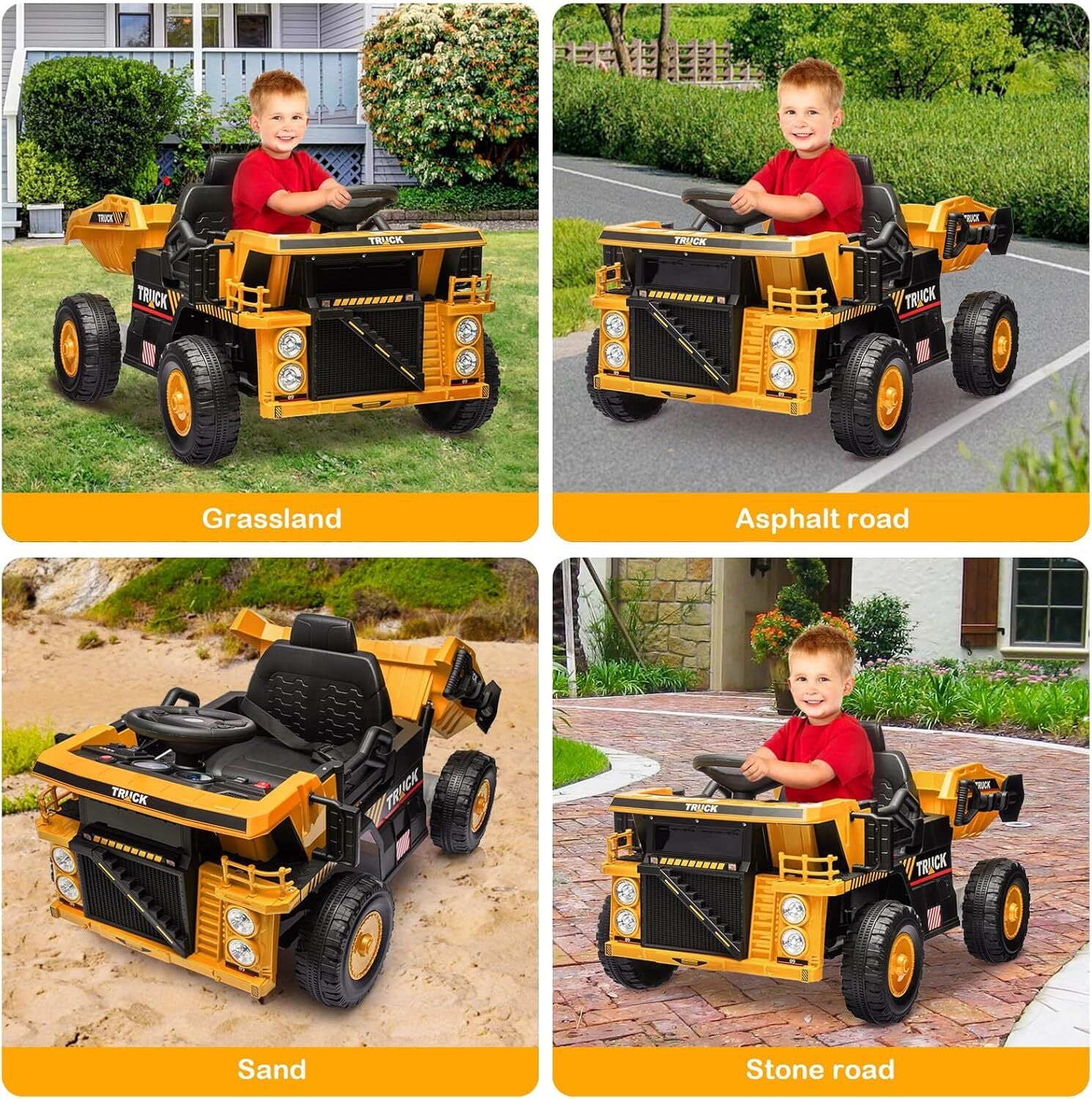 12V Electric Ride-On Dump Truck and Car Toy with Remote Control and Functional Dump Bed - Image 17