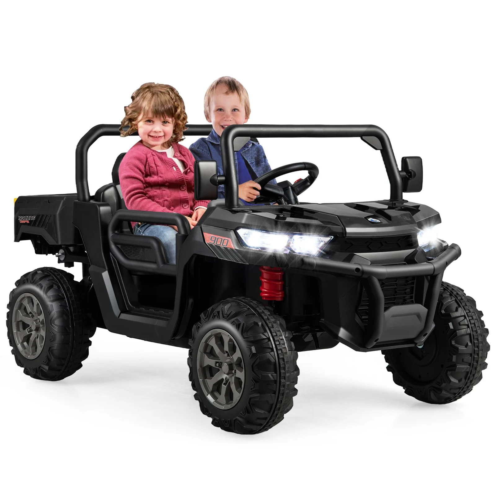 12V Ride-On Dump Truck with Dump Bed, Adjustable Safety Belt, and Lockable Doors - Image 9