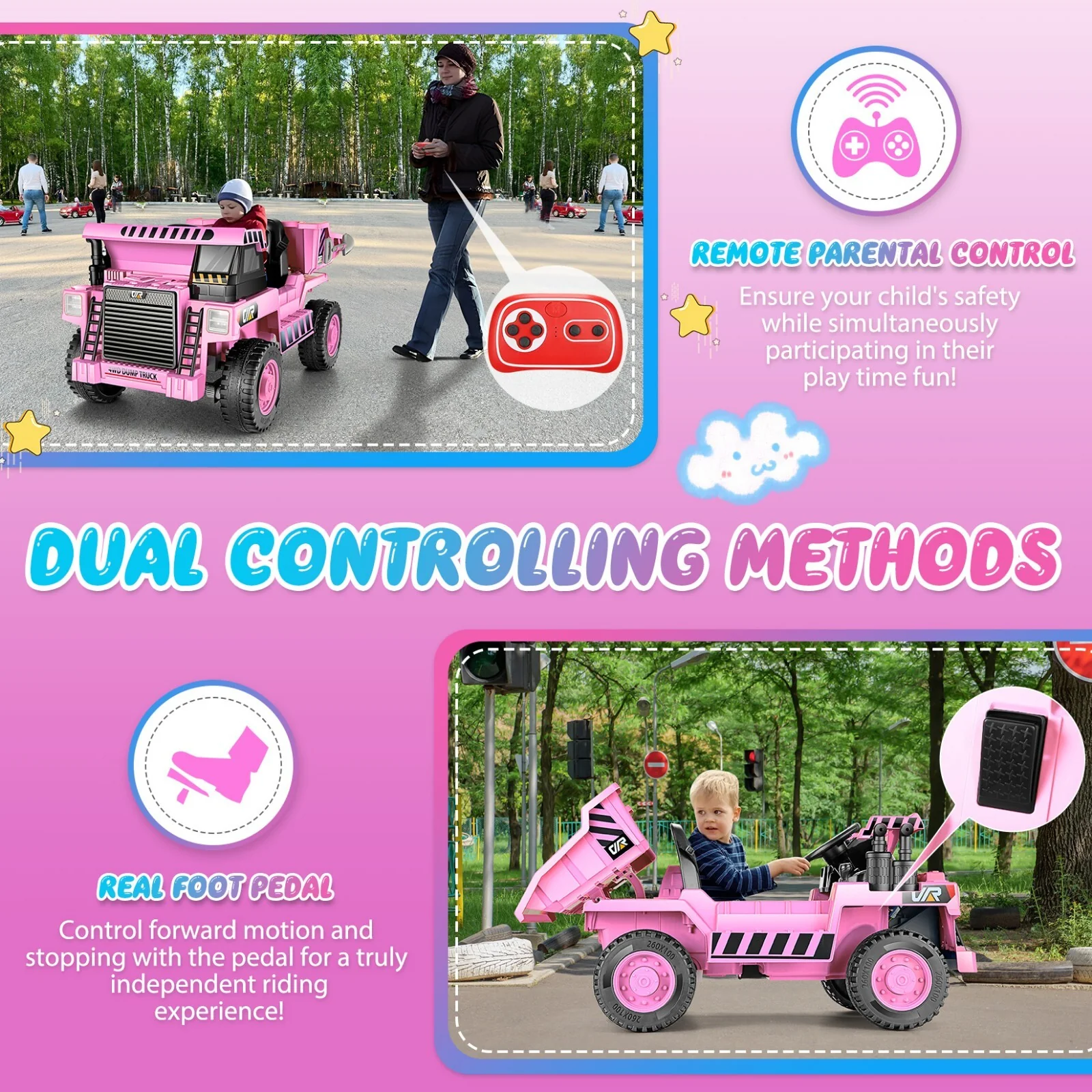 12V Electric Ride-On Dump Truck with Remote Control and Music for Kids - Image 8