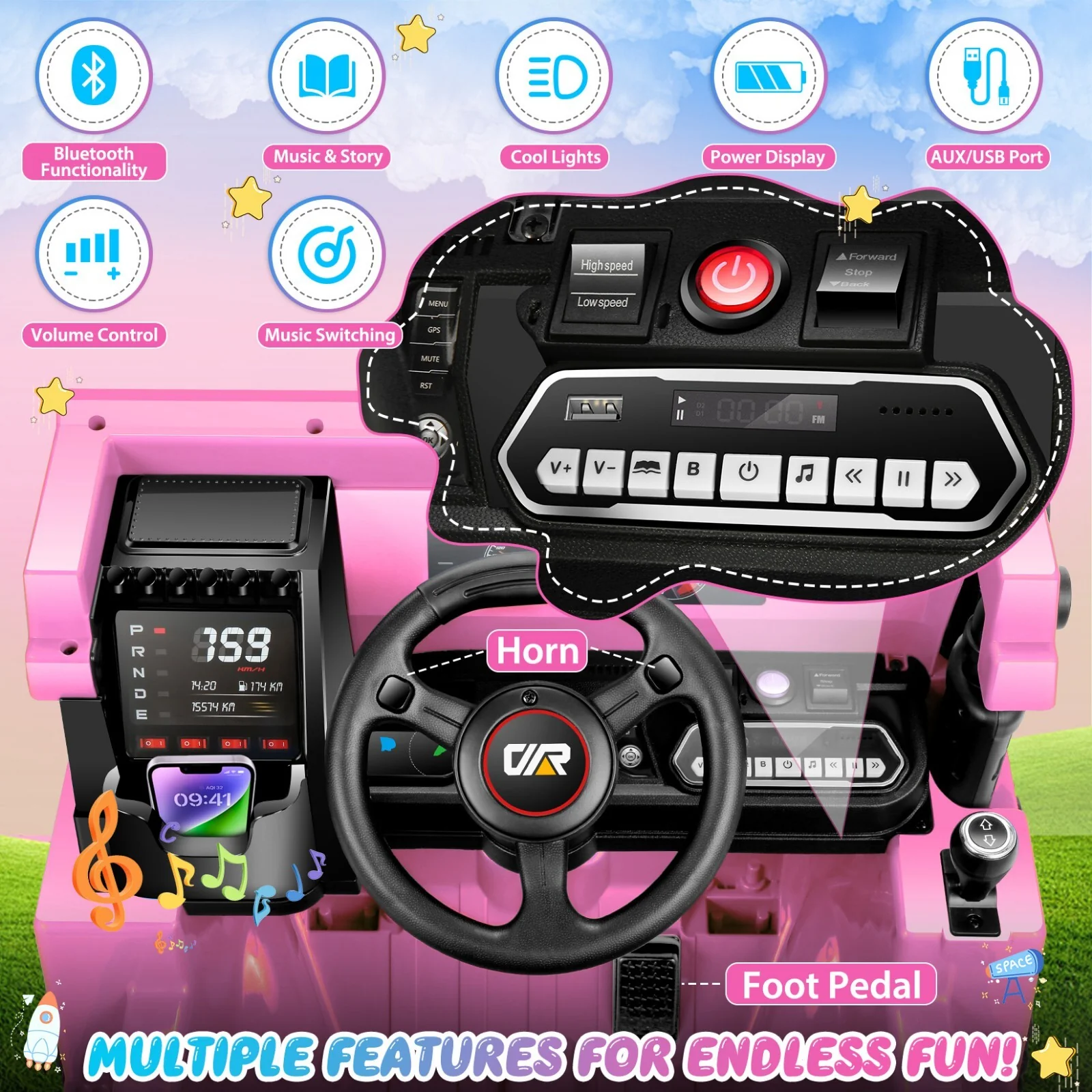 12V Electric Ride-On Dump Truck with Remote Control and Music for Kids - Image 7