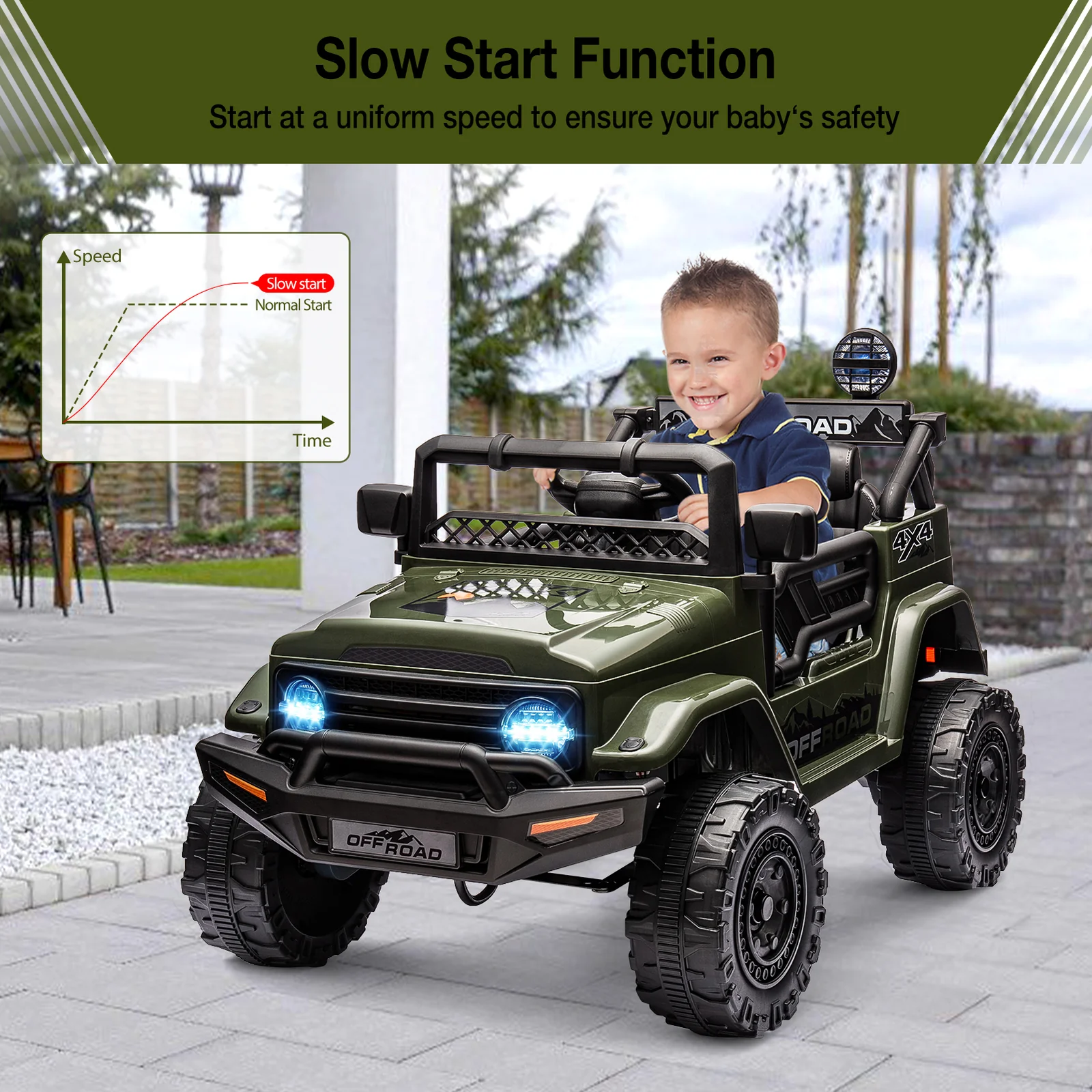 12V Ride-On Electric Car for Kids with Remote Control, LED Lights, and 3 Speed Settings - Image 13