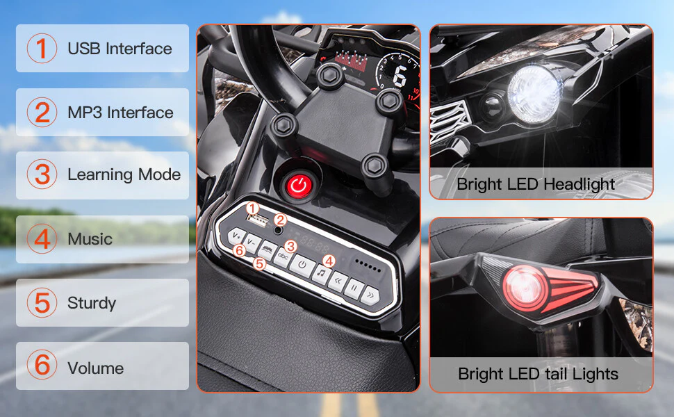 12V Electric Ride-On 4-Wheel ATV Truck Toy Car for Kids Ages 3-8 - Image 9