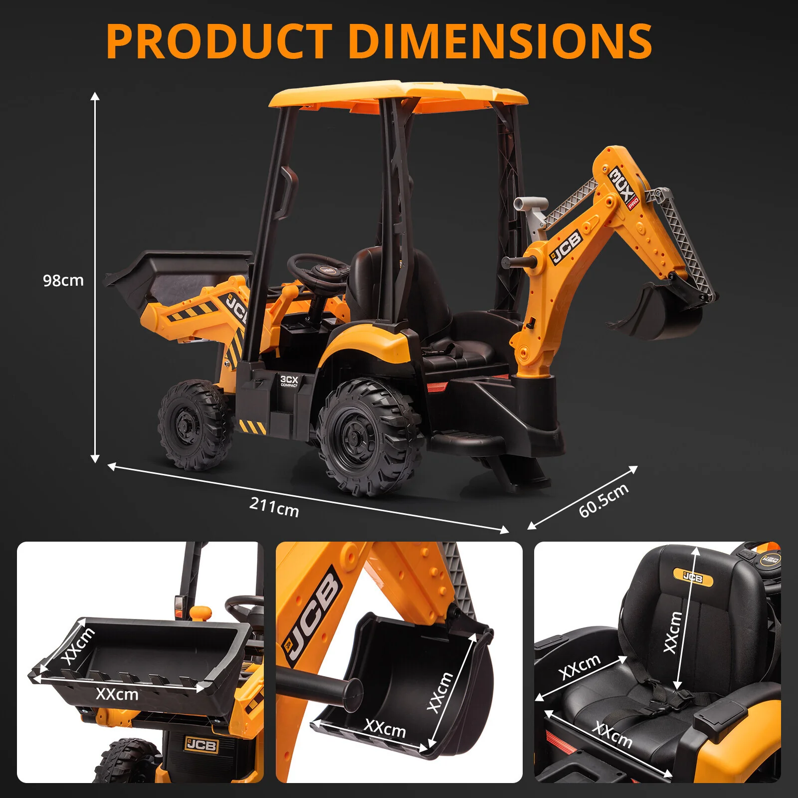 12V Ride-On Movable Excavator Toy Truck for Kids Ages 1-5 - Image 9