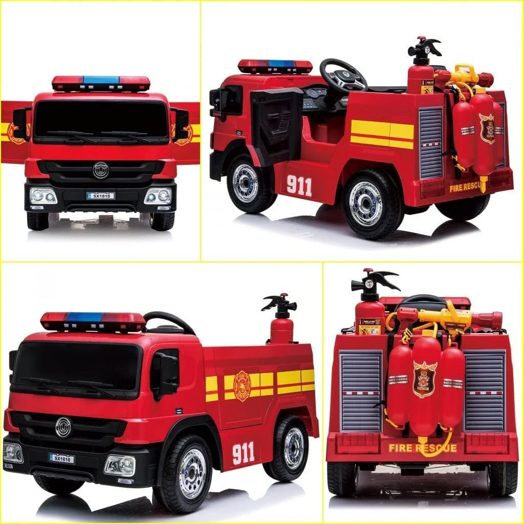 12V Ride-On Fire Truck Toy Car with Remote Control for Kids Ages 3-6 - Image 5
