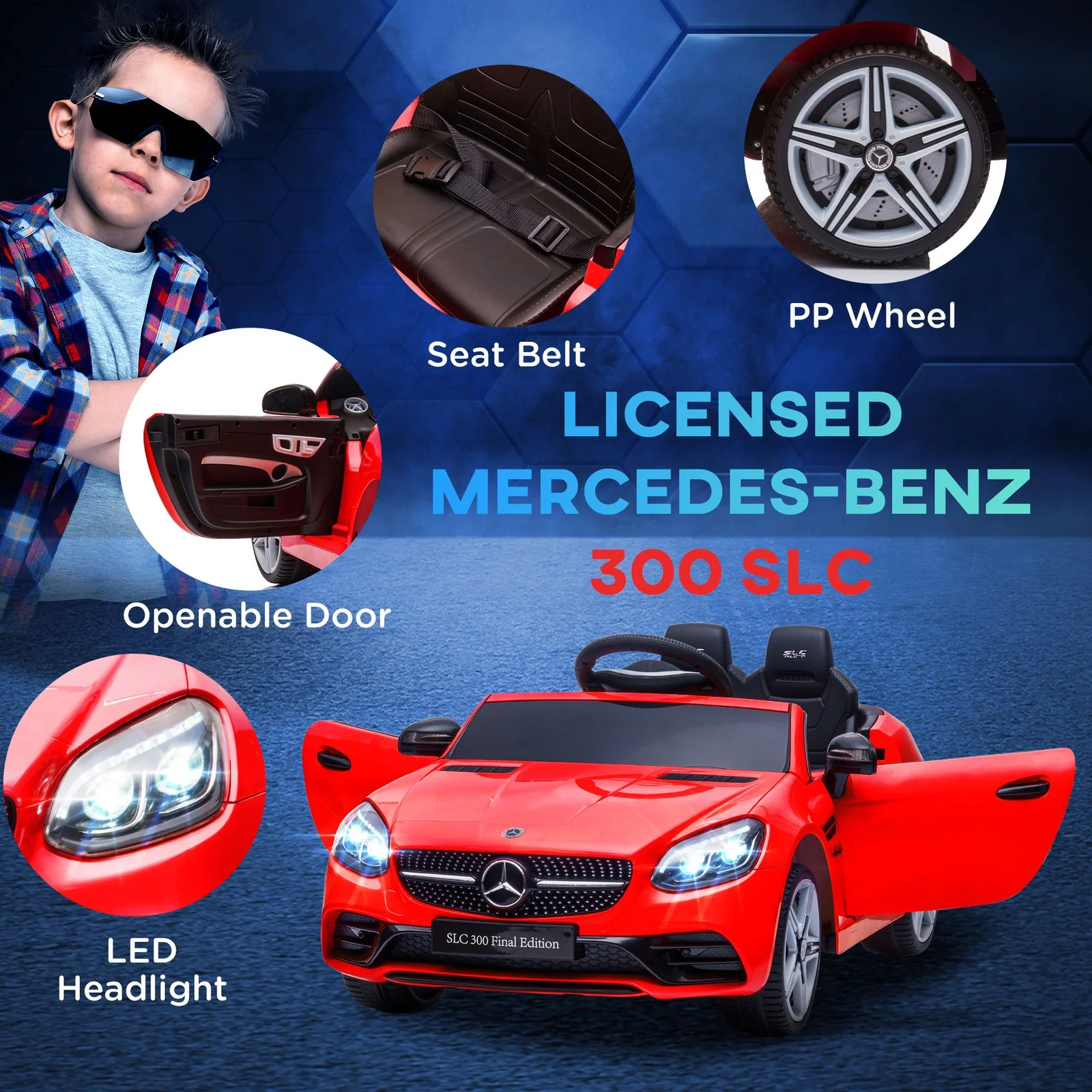 12V Red Ride-On Toy Car for Kids with Remote Control - Image 7