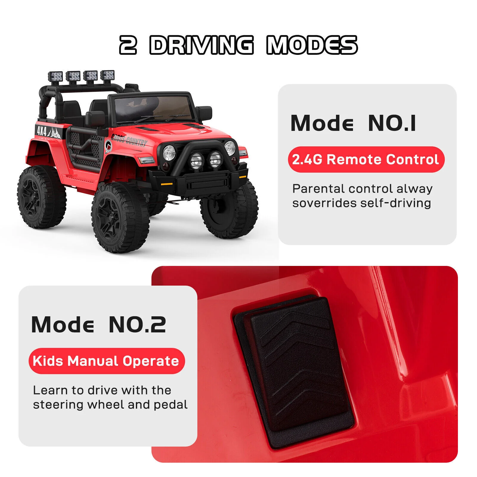 12V Battery-Powered Electric Ride-On Truck Car with Remote Control - Image 5