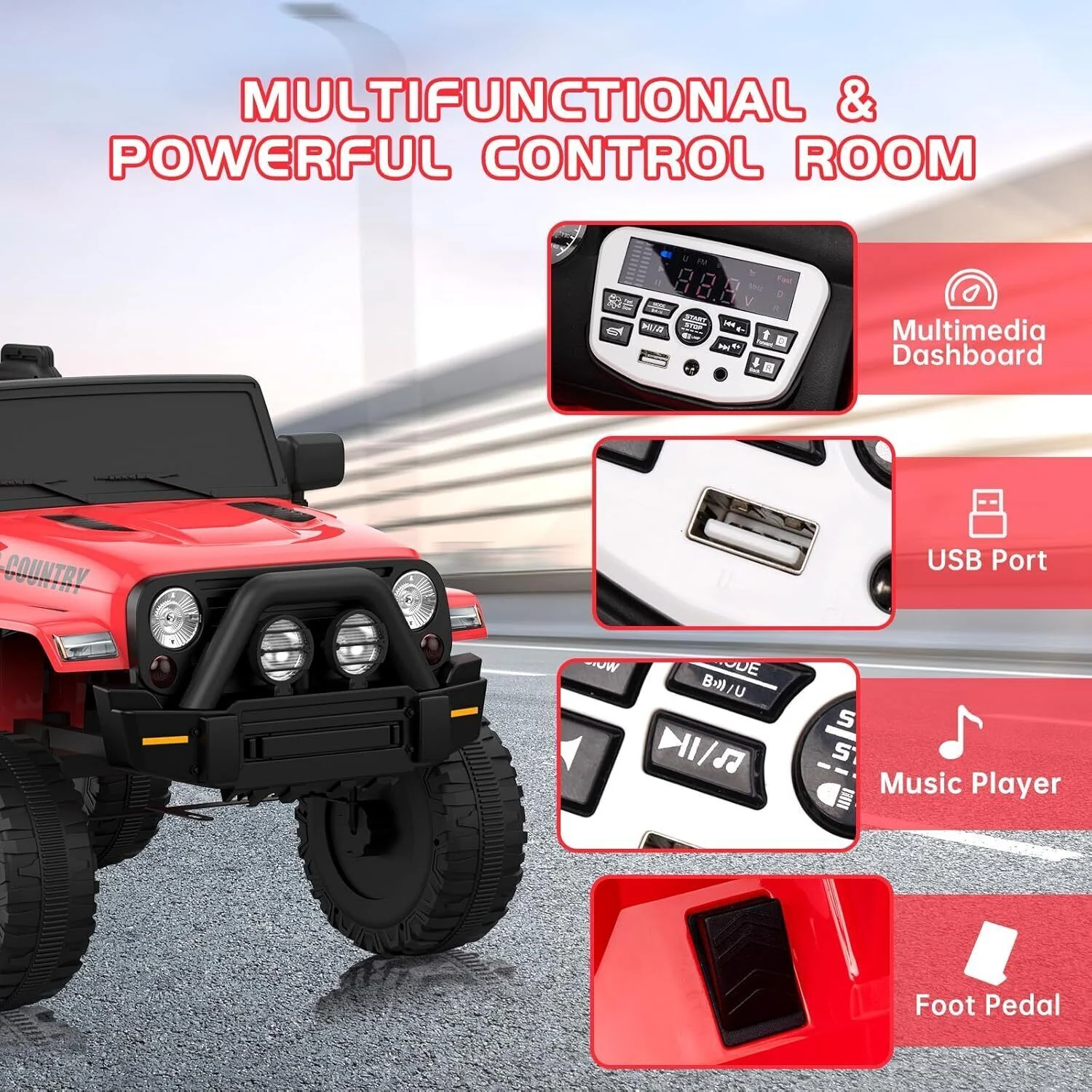 12V Battery-Powered Electric Ride-On Truck Car with Remote Control - Image 9