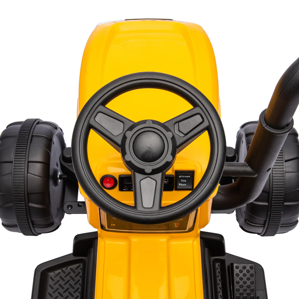 12V Electric Ride-On Tractor with Front Loader and Excavator for Kids Ages 3-6 - Image 32