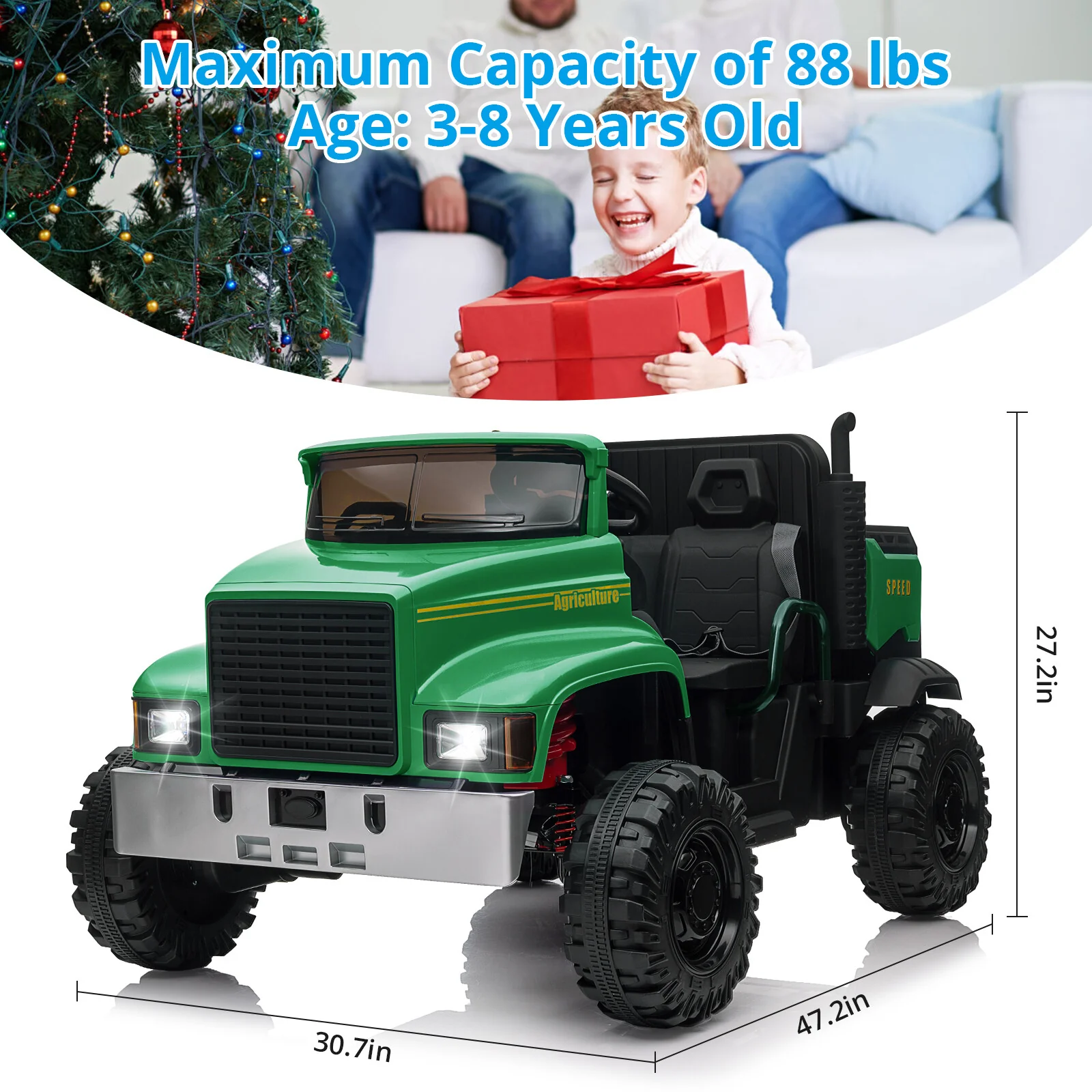 12V Battery-Powered Electric Ride-On Truck for Kids with Remote Control - Image 3