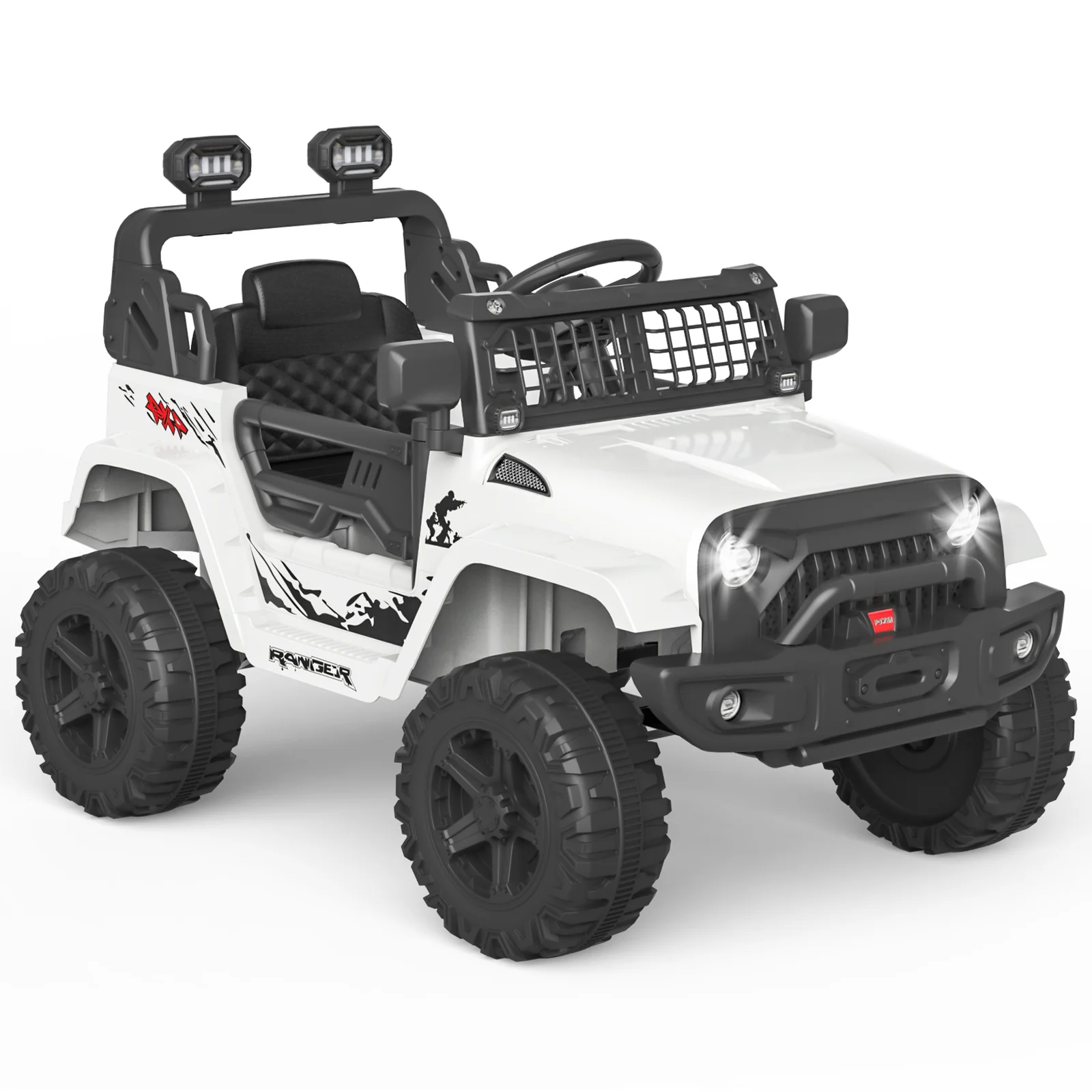 12V Electric Ride-On Truck Car with LED Lights Adjustable Speed 1-Seater - Image 12
