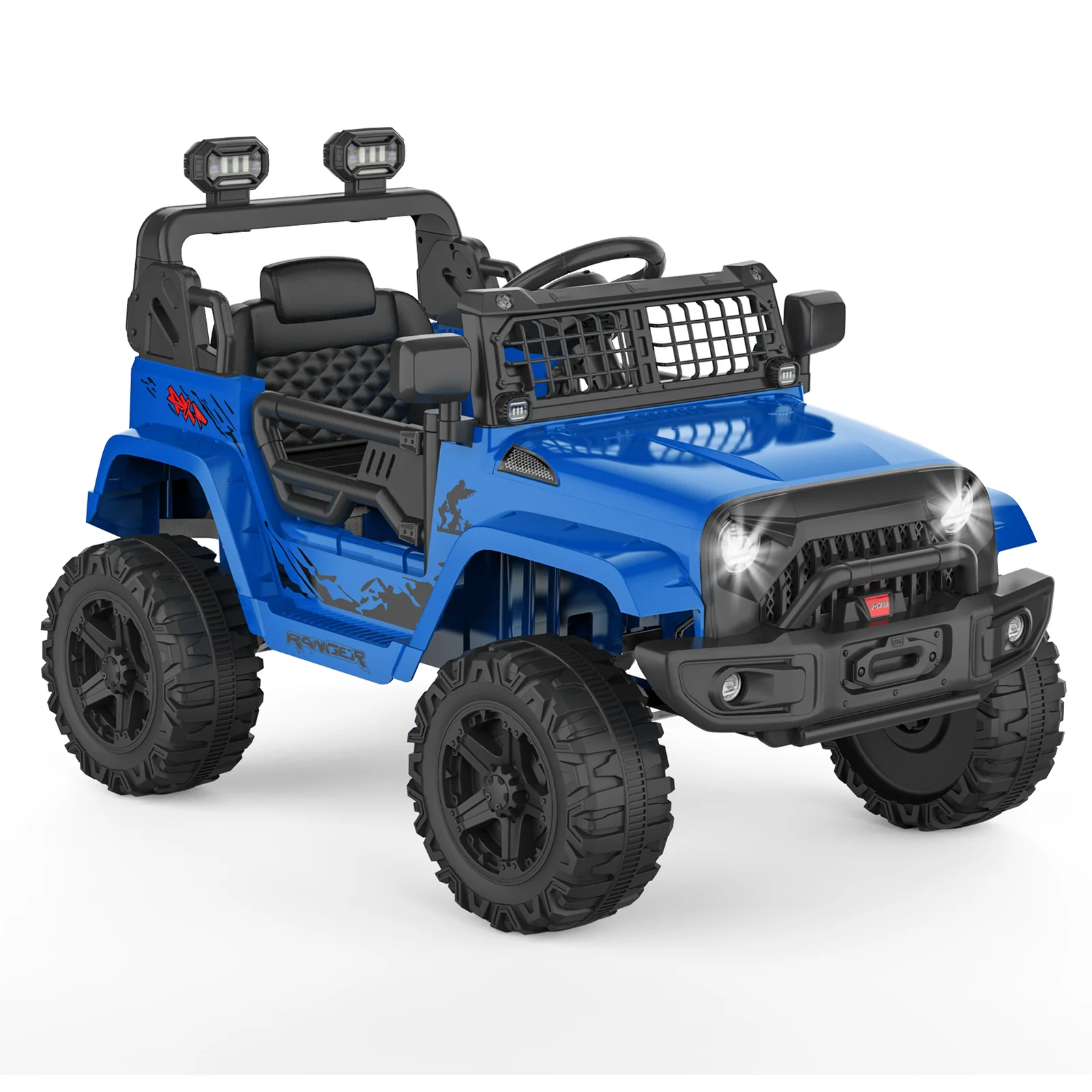 12V Electric Ride-On Truck Car with LED Lights Adjustable Speed 1-Seater - Image 18