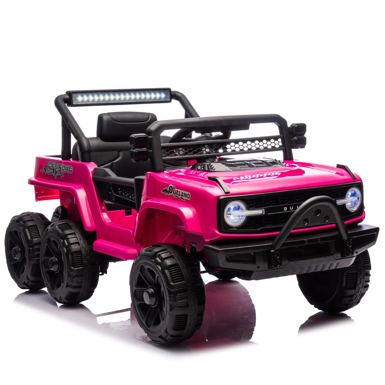 12V Electric Ride-On Jeep Truck Car with Remote Control and Slow Start for Kids Pink - Image 14