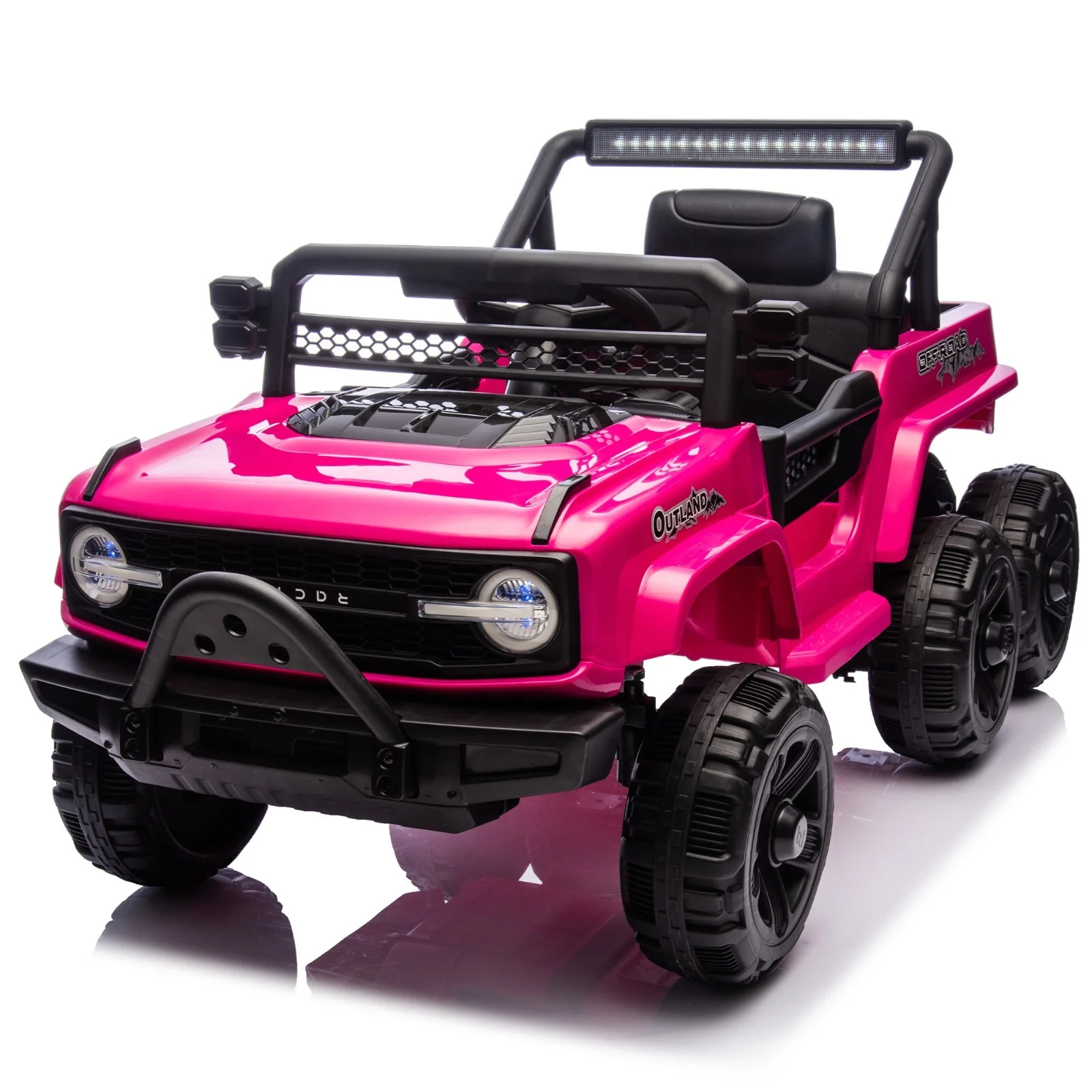 12V Electric Ride-On Jeep Truck Car with Remote Control and Slow Start for Kids Pink - Image 15