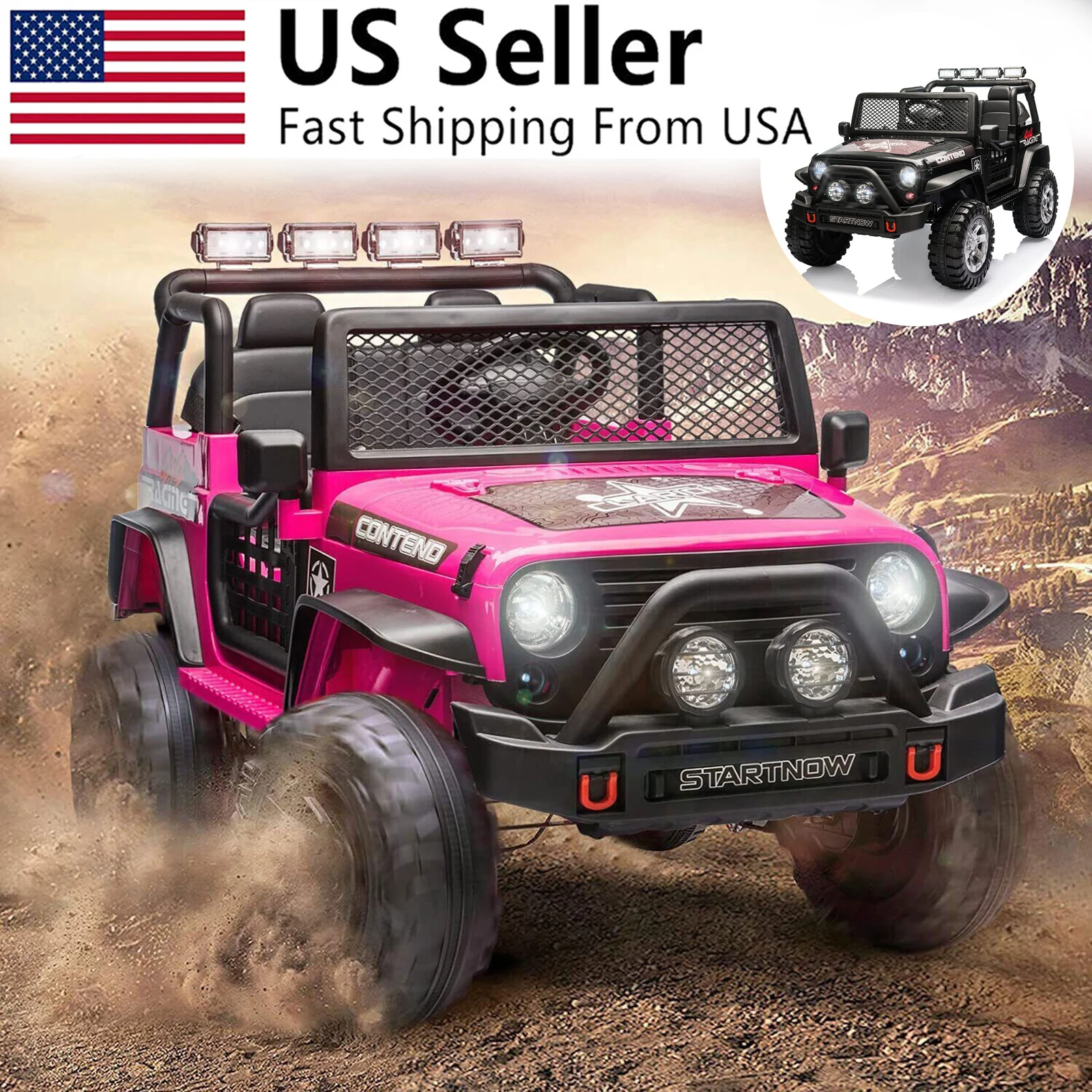 12V Electric Ride-On Off-Road Jeep Truck with Remote Control, LED Lights, and MP3 Player - Image 6
