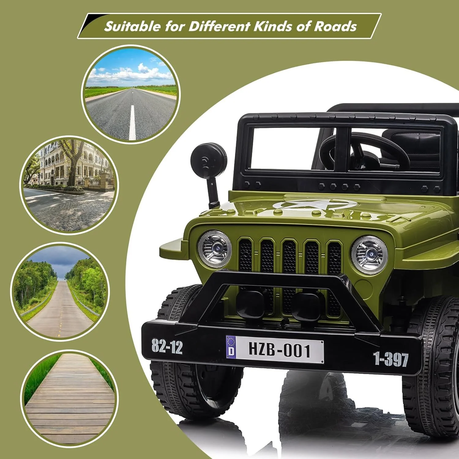 12V Electric Ride-On Jeep Truck with Remote Control, MP3 Player, and LED Lights - Image 2