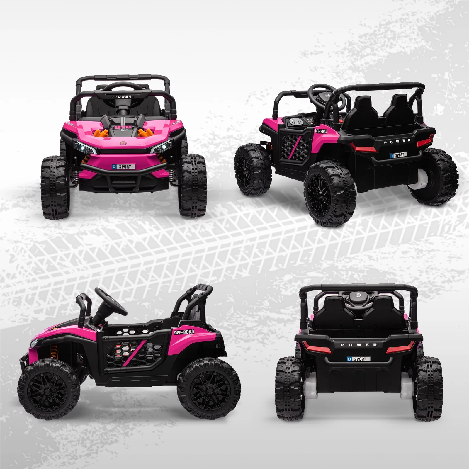 12V Pink Ride-On UTV Truck Toy with Remote Control and 4-Wheel Suspension - Image 11