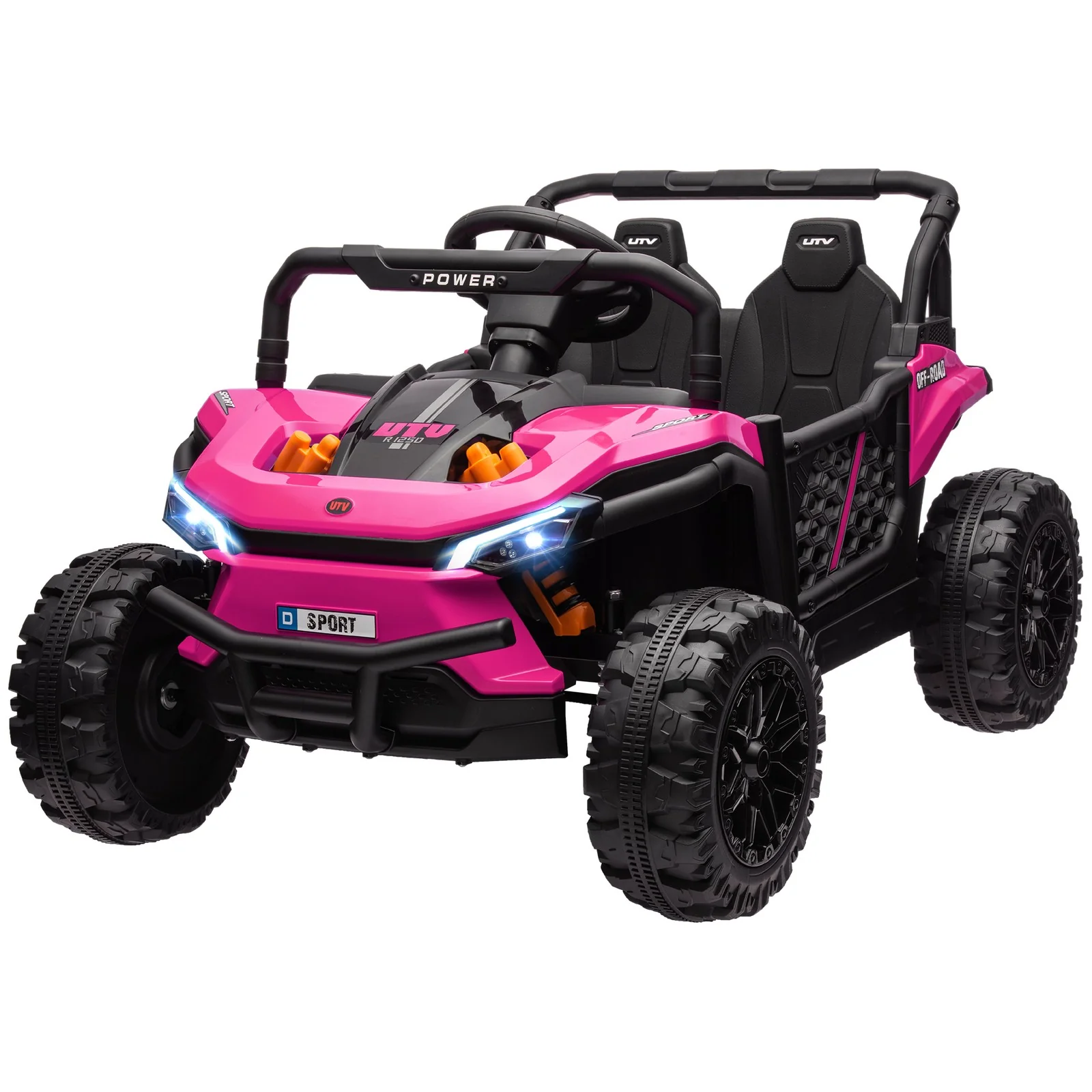 12V Pink Ride-On UTV Truck Toy with Remote Control and 4-Wheel Suspension - Image 4