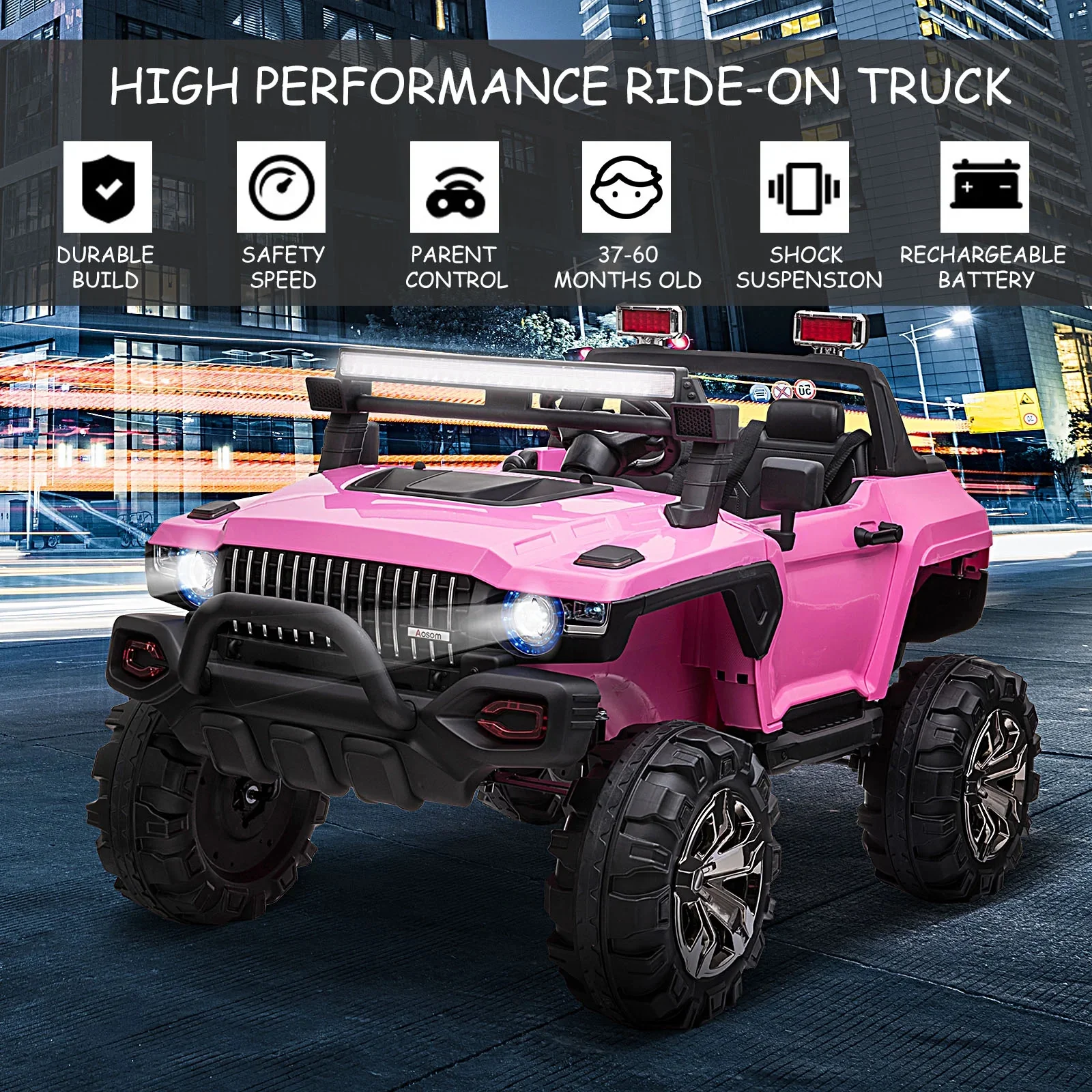 12V Battery-Powered 2-Seater Electric Ride-On Truck with Remote Control - Image 3
