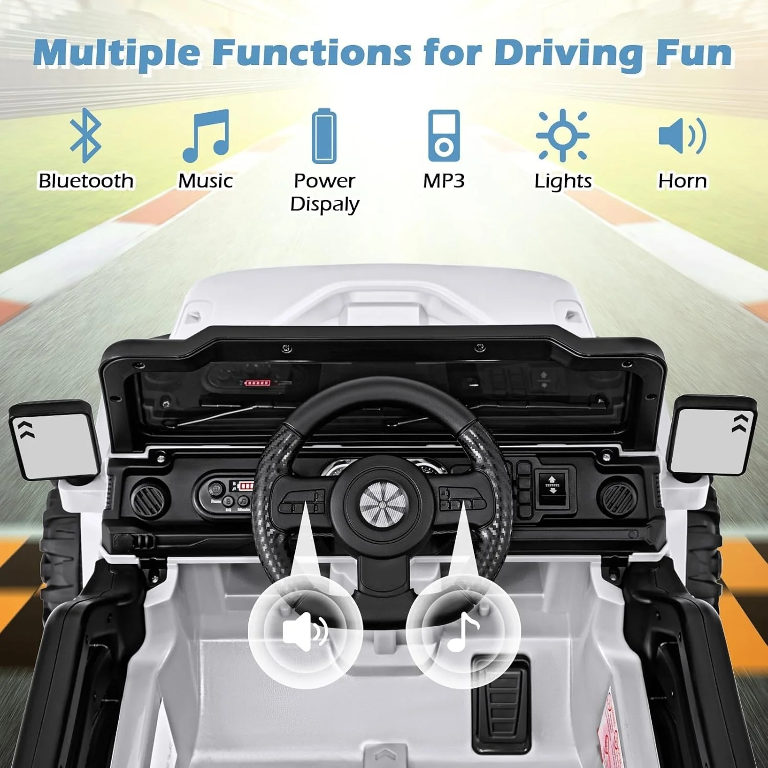 12V Remote-Controlled Bluetooth Ride-On Truck - Image 6
