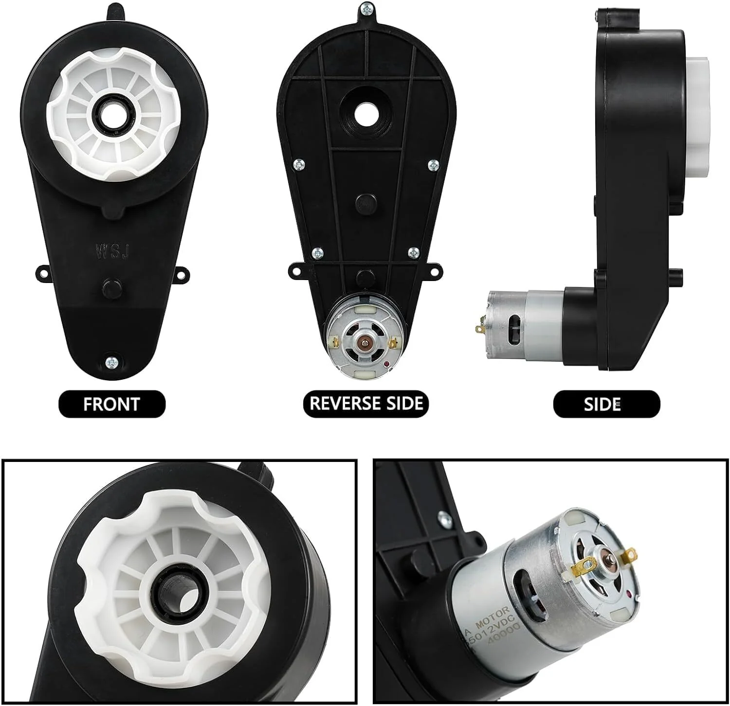 12V Ride-On Electric Wheels with Upgraded RS550 40000RPM Motor and Gearbox (2 Pieces) - Image 3