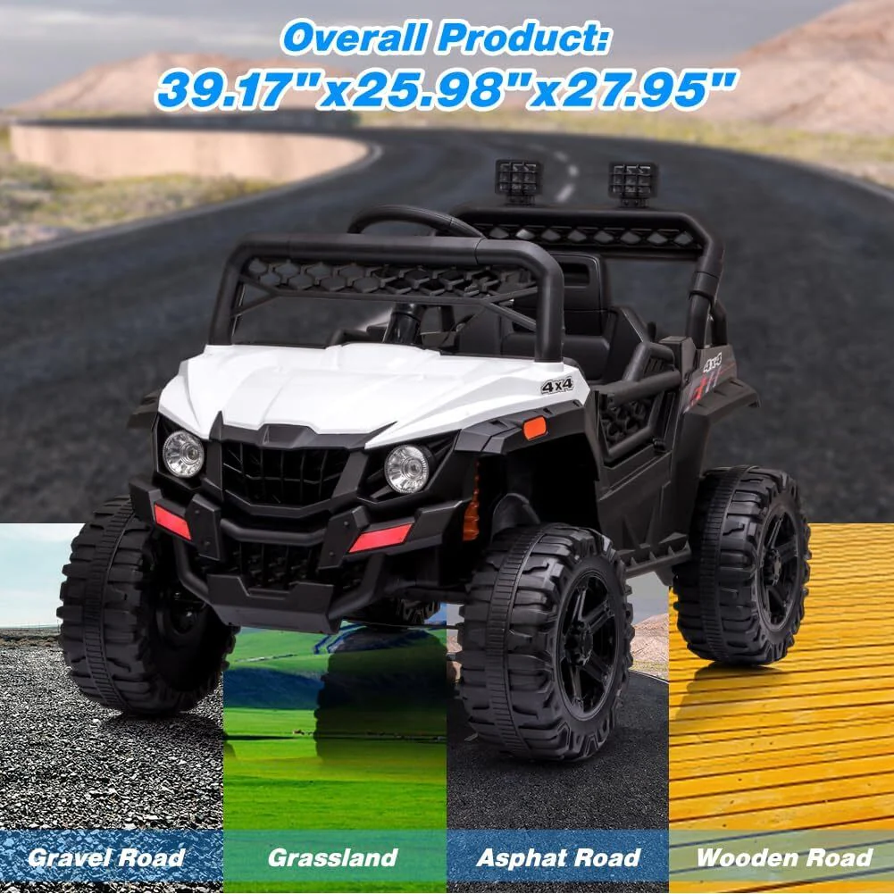 12V Ride-On UTV Truck for Kids with Remote Control, Music, and 390W Dual Motors - Image 4